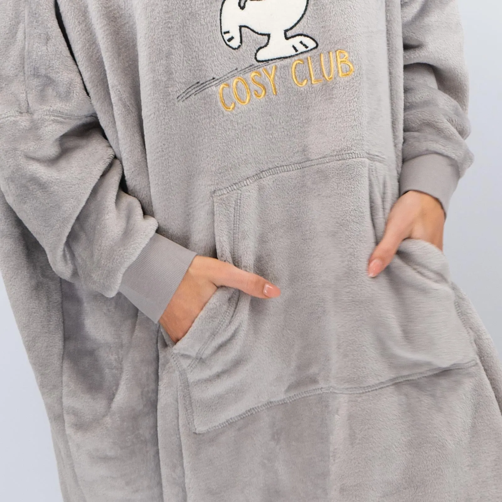 M&S Womens Oversized Hoodie Blanket Fleece Teen Snoopy Long Sleeves Pockets