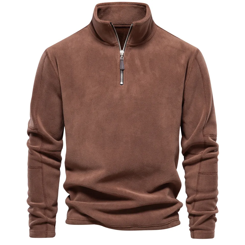 Men's Corduroy Stand Collar Classic-Fit Sweatshirt