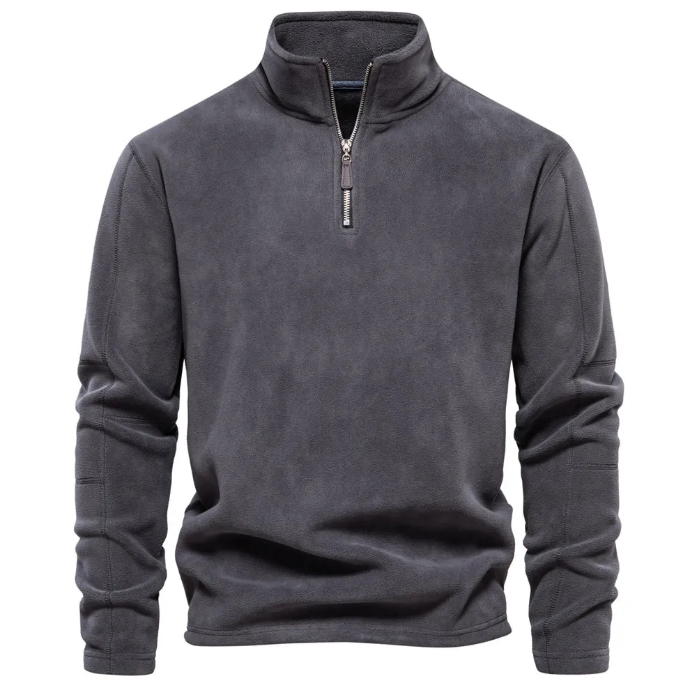 Men's Corduroy Stand Collar Classic-Fit Sweatshirt