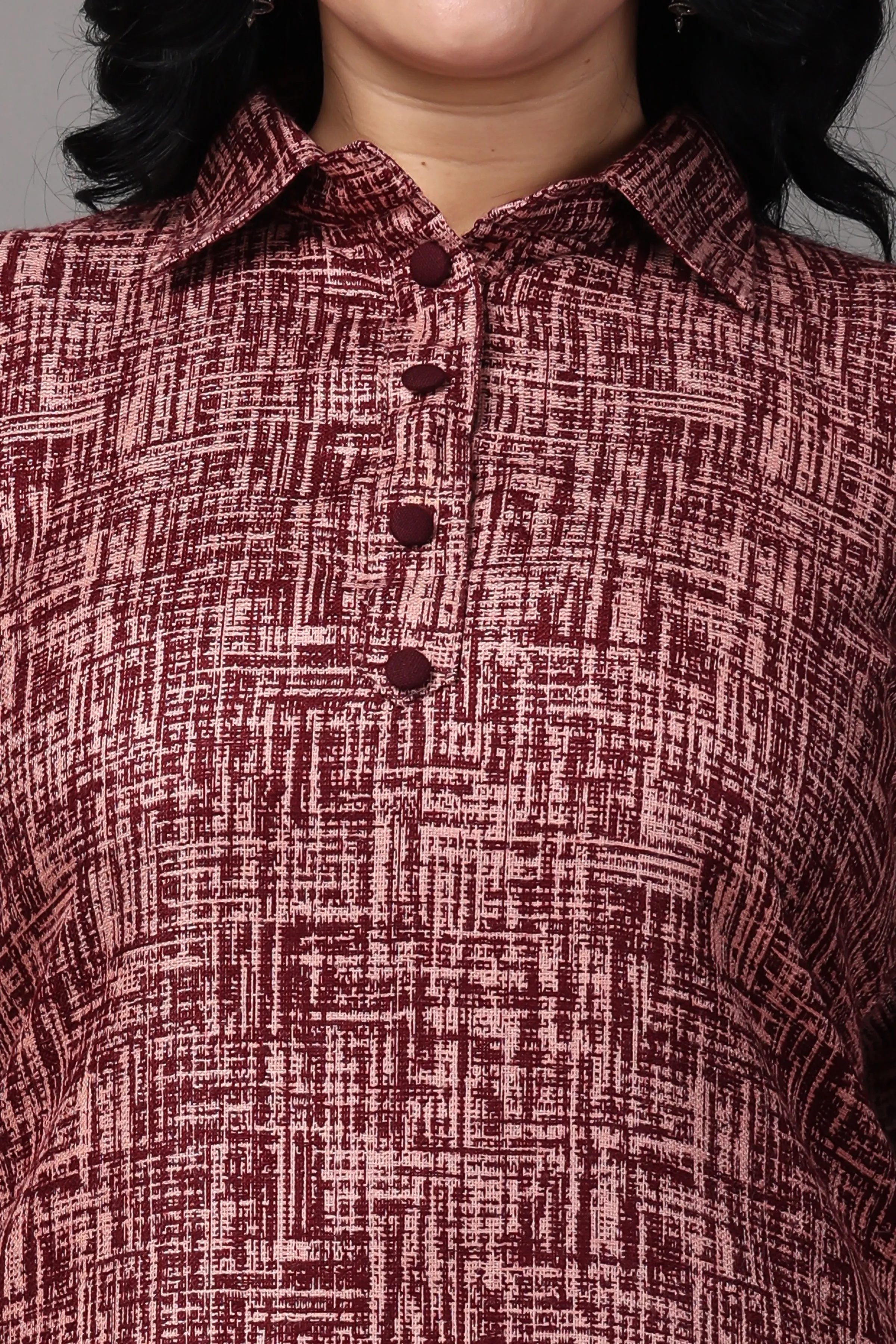 Merlot Embrace Woollen Short Kurta