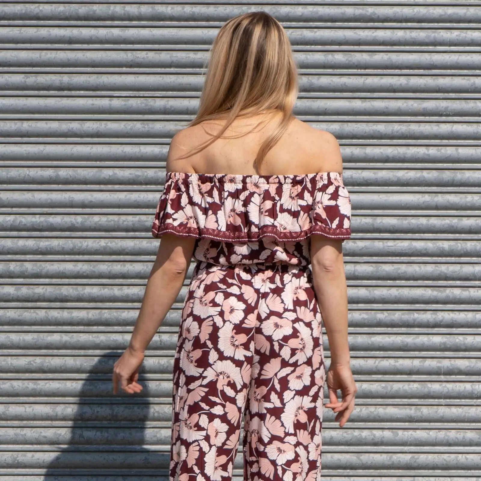 Next Wide Leg Off Shoulder Floral Lightweight Casual Jumpsuit