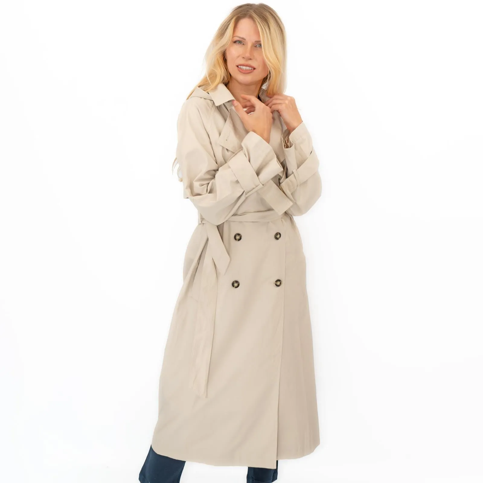 Next Womens Stone Belted Trench Coat