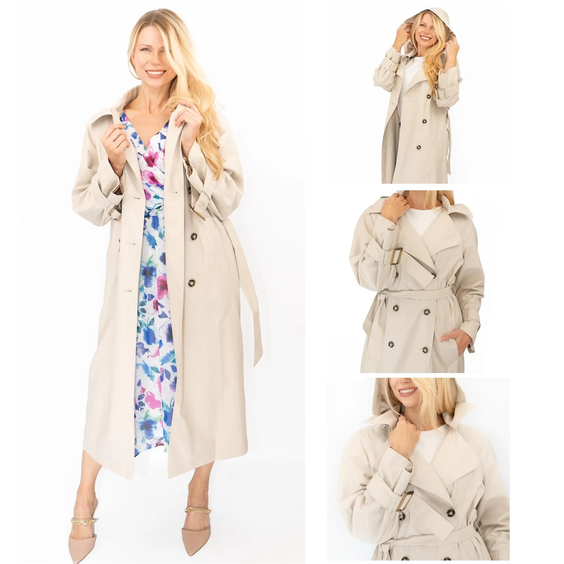 Next Womens Stone Belted Trench Coat