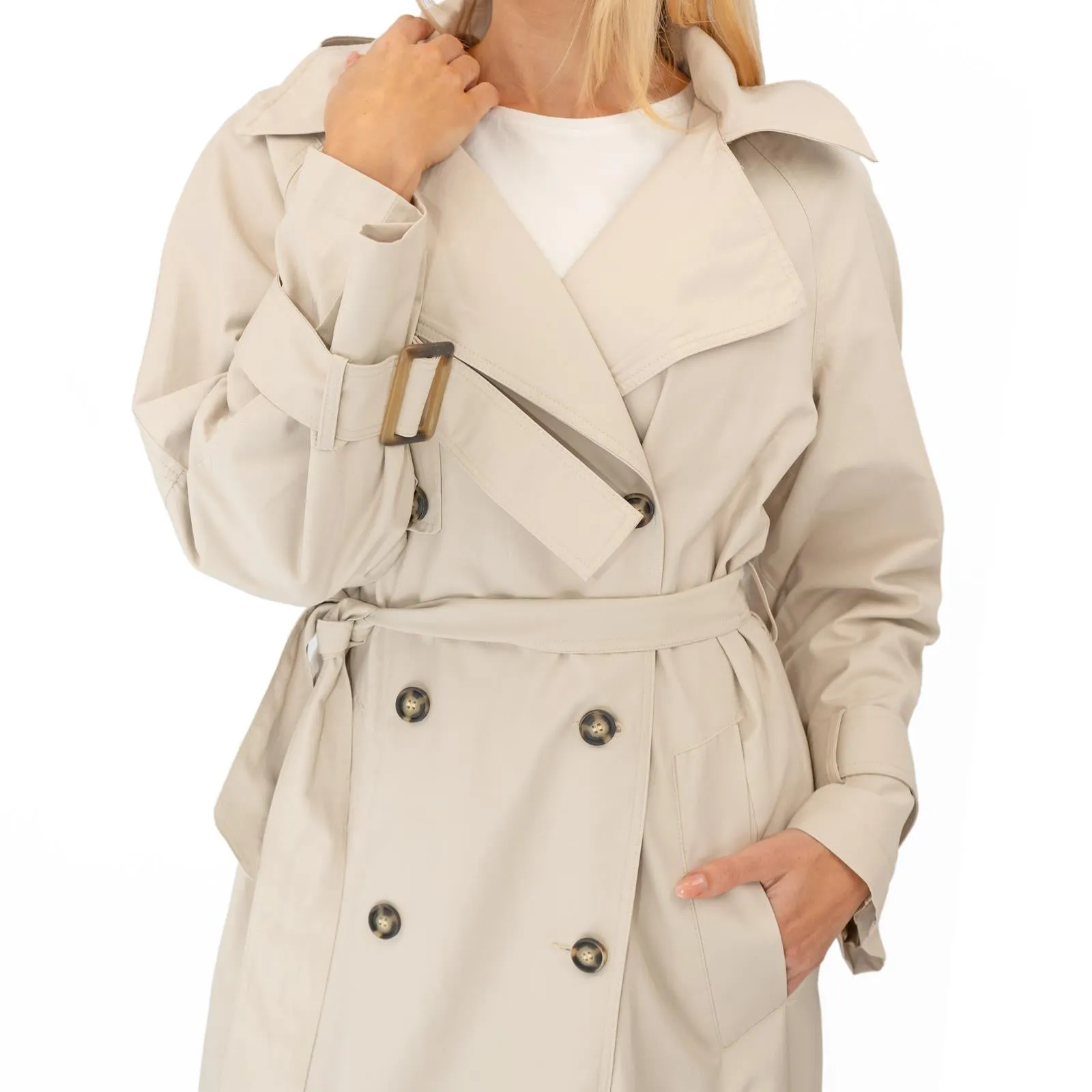 Next Womens Stone Belted Trench Coat