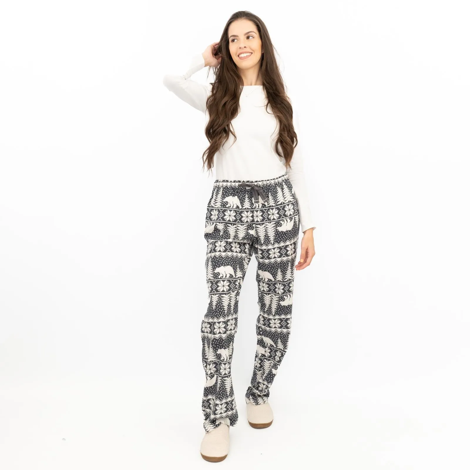 Old Navy Gap Womens Grey Polar Bear Christmas Pyjama Bottoms Elasticated Waist Trousers