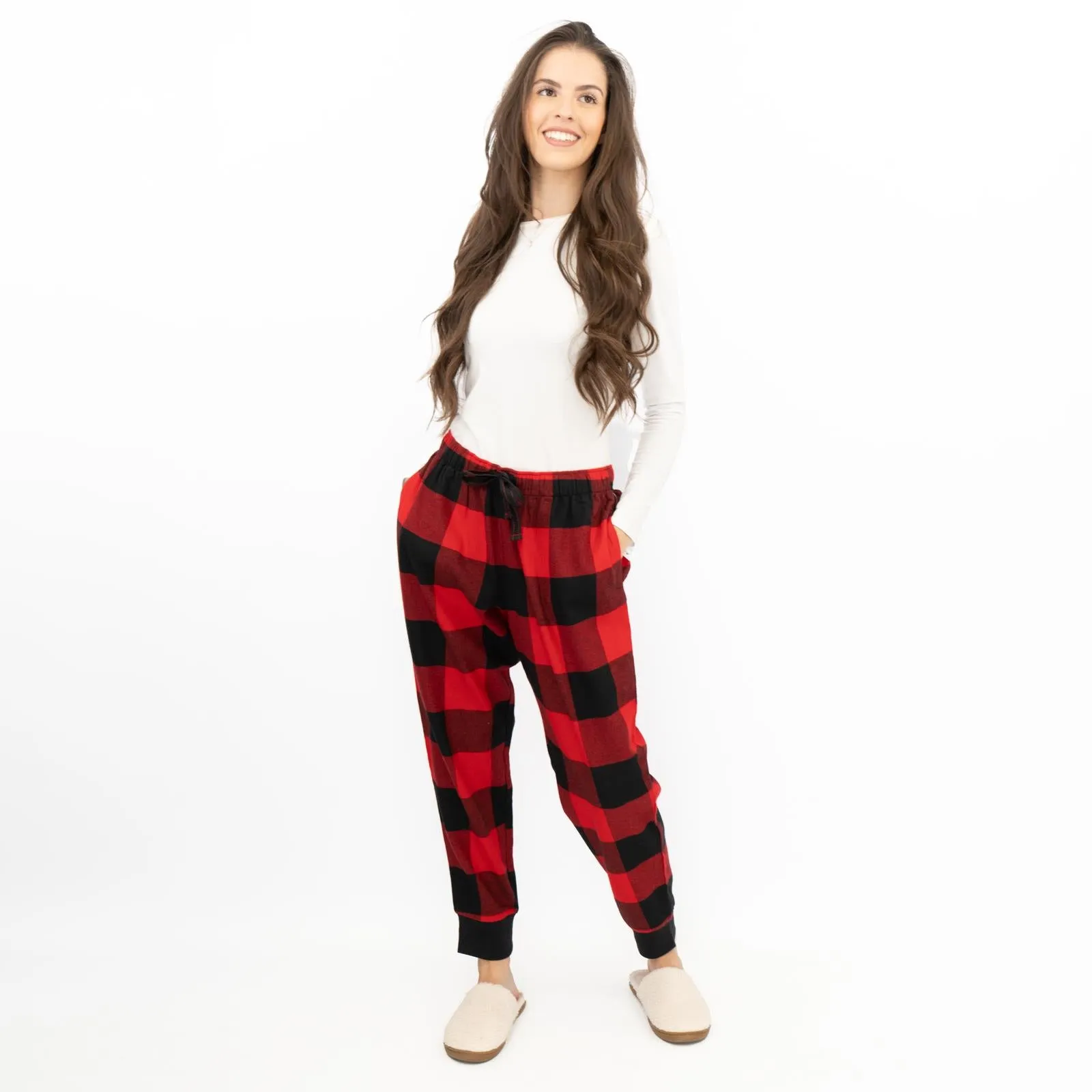 Old Navy Gap Womens Red Tartan Jogger Style Pyjama Bottoms Elasticated Waist PJ Trousers