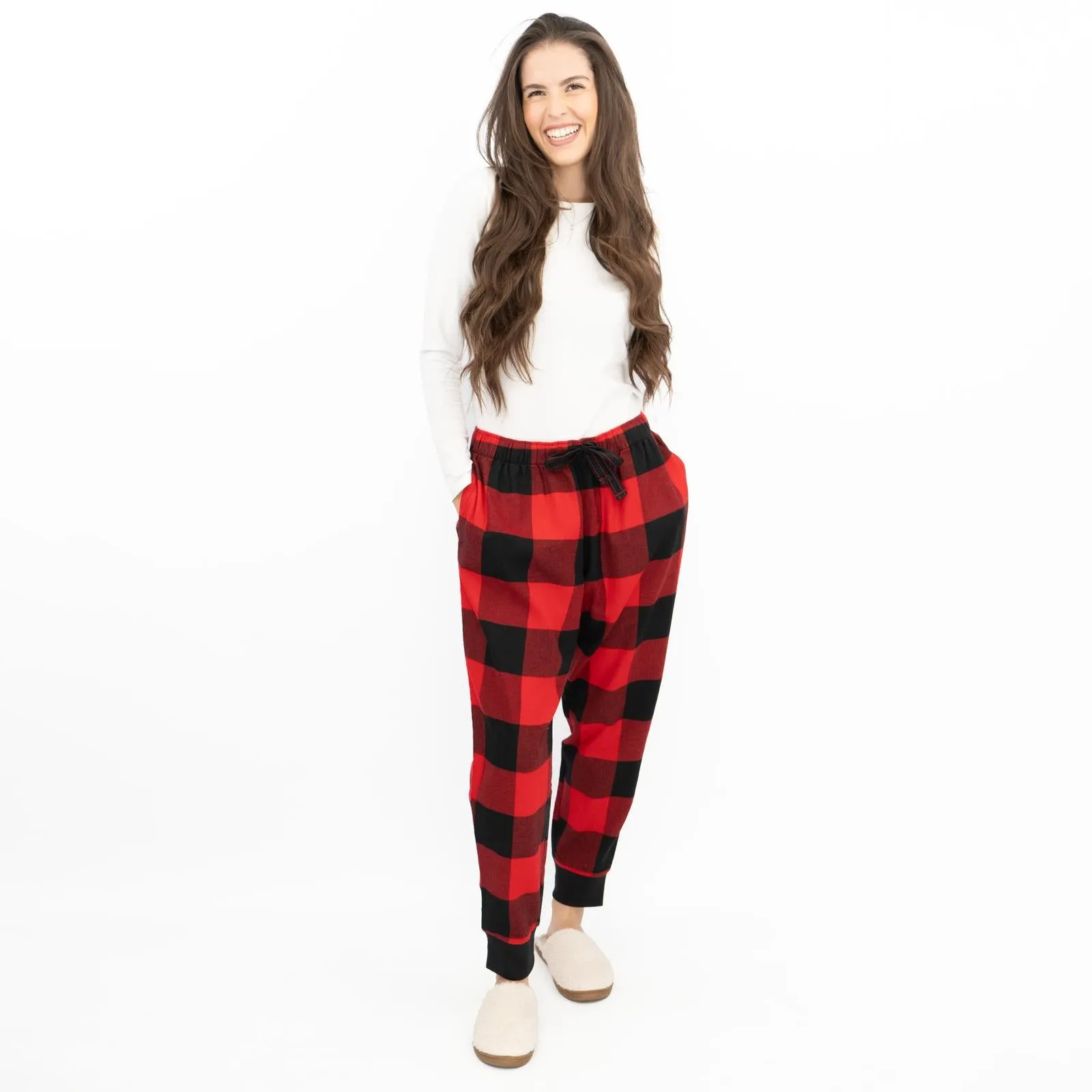 Old Navy Gap Womens Red Tartan Jogger Style Pyjama Bottoms Elasticated Waist PJ Trousers