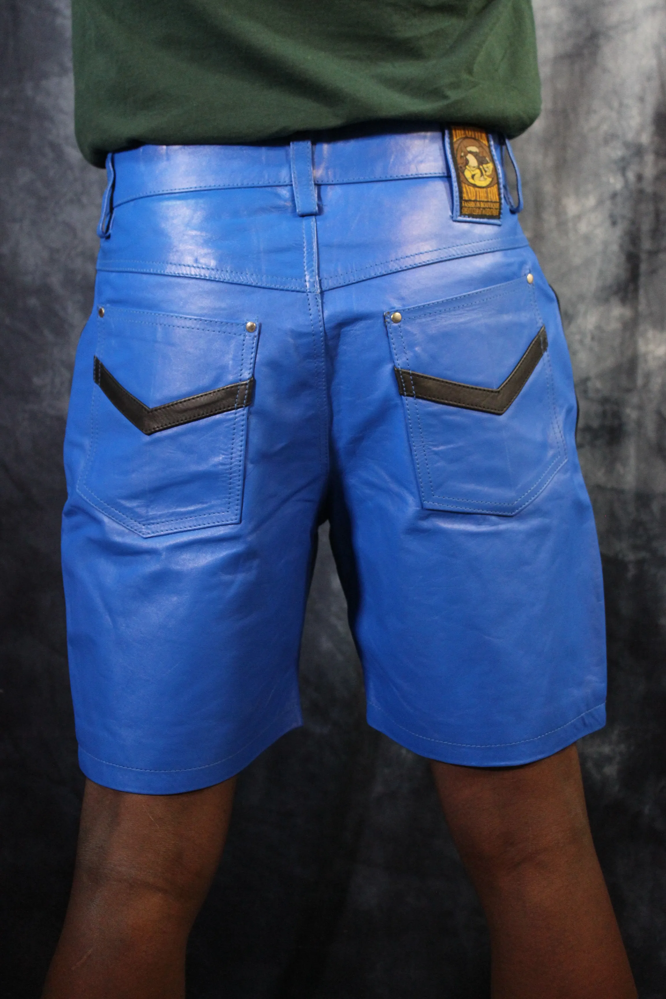 OnF "Chevron" Shorts in Blue and Black