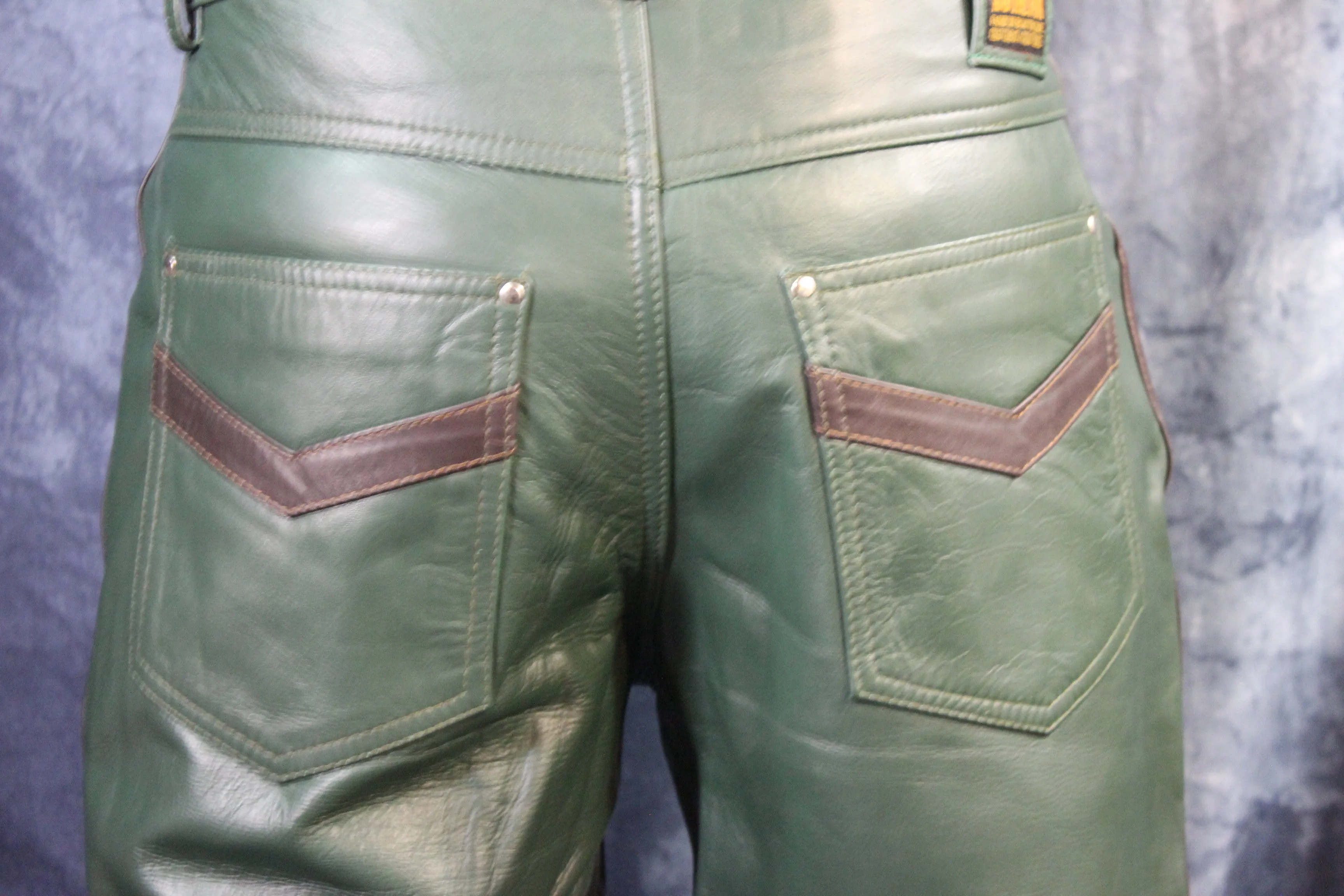 OnF "Chevron" Shorts in Hunter Green and Brown