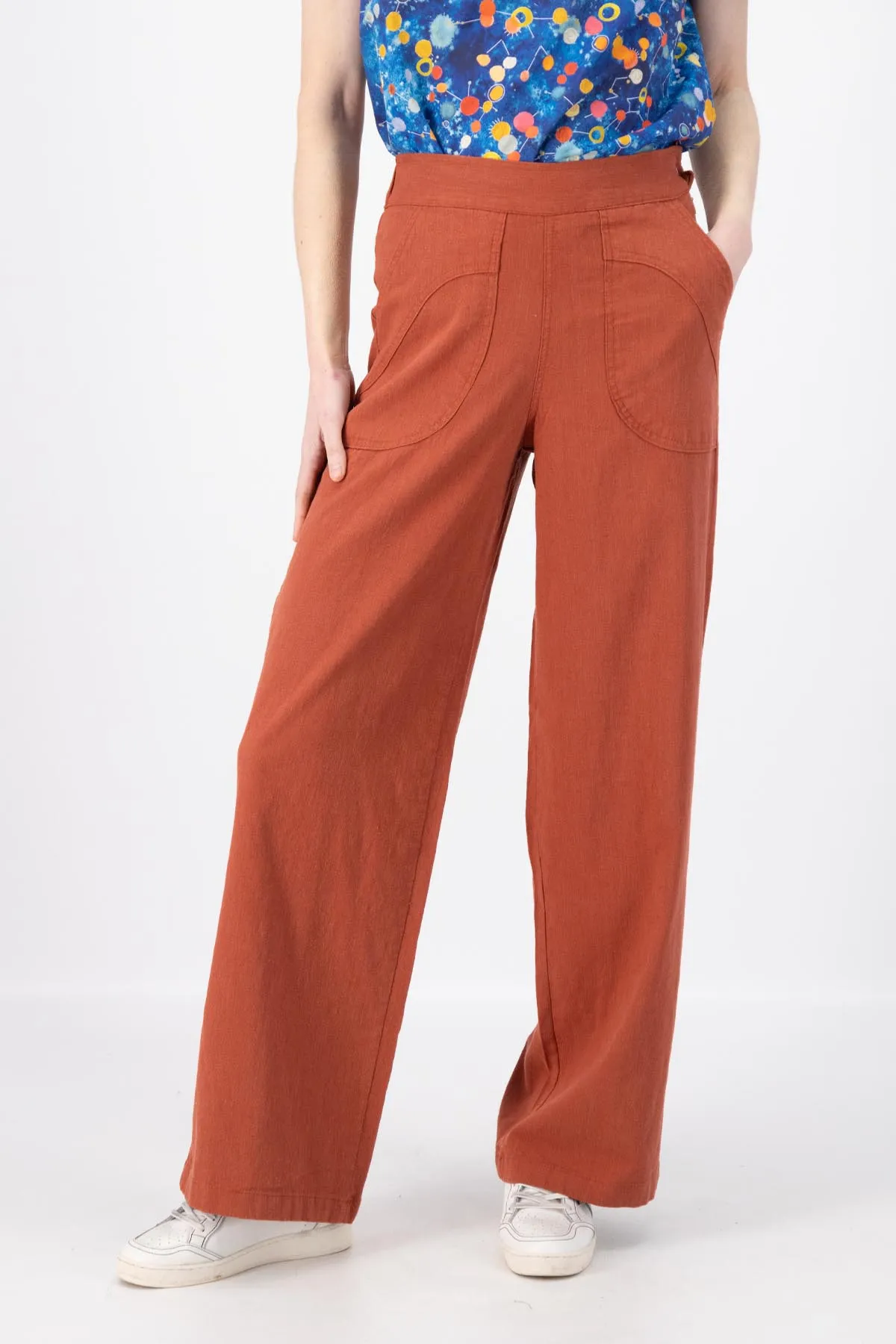 Peggy Long Pants Lino Rose Brick in Linen