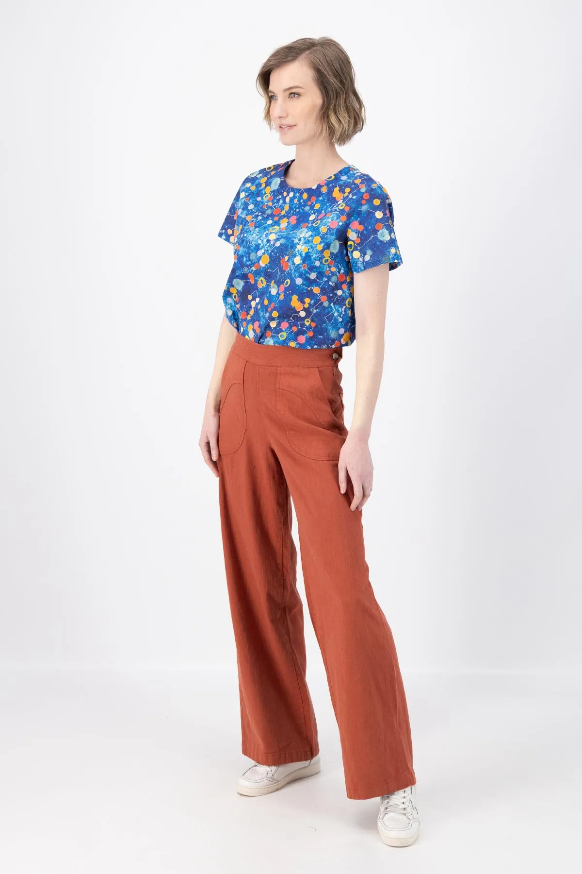 Peggy Long Pants Lino Rose Brick in Linen