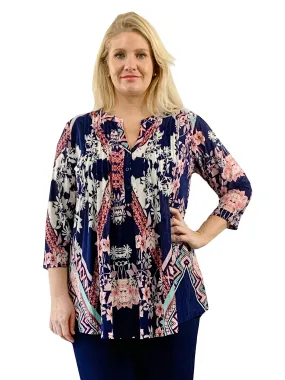 Plus Size La Cera Key West Deco Print Tunic