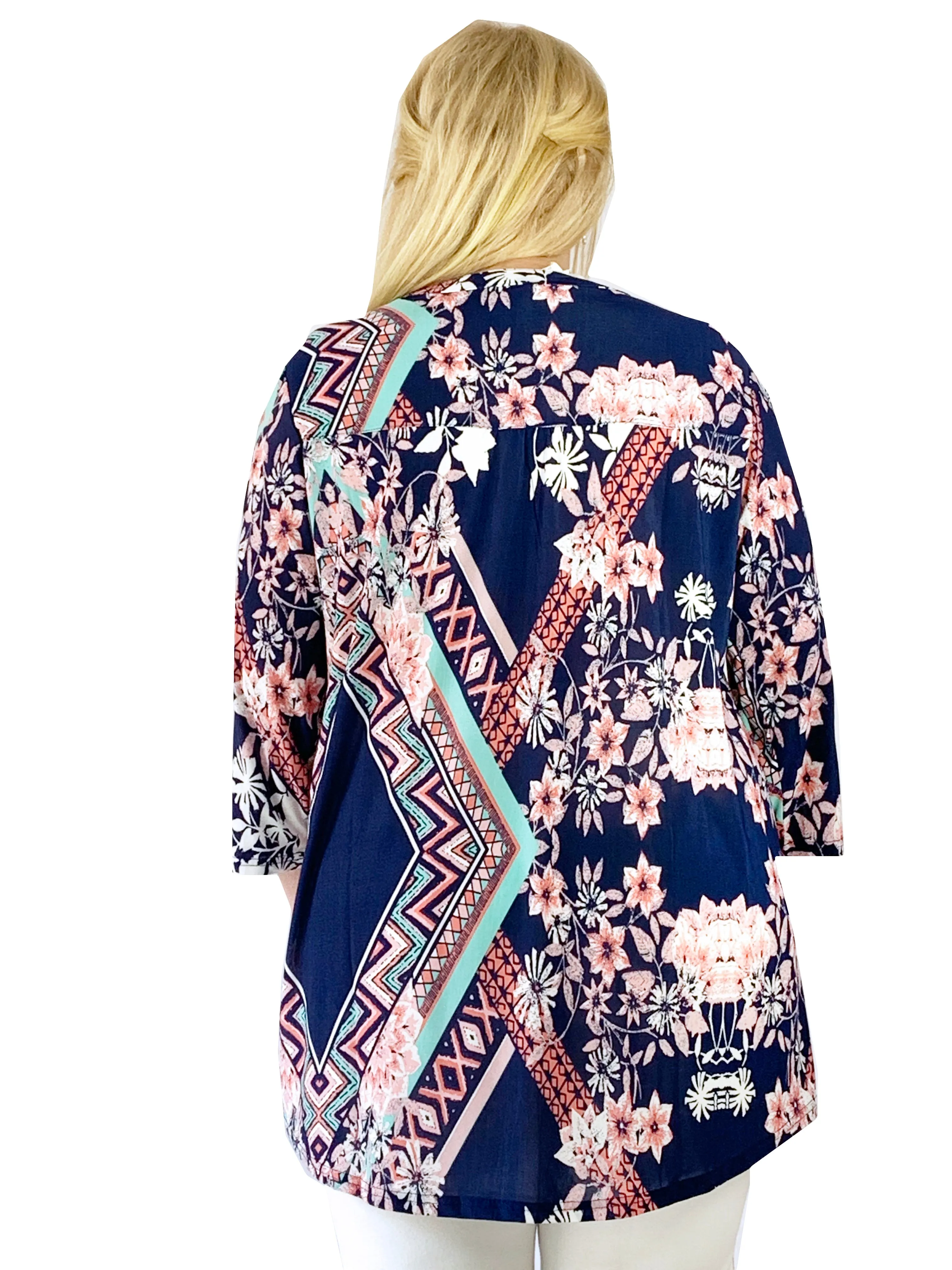 Plus Size La Cera Key West Deco Print Tunic