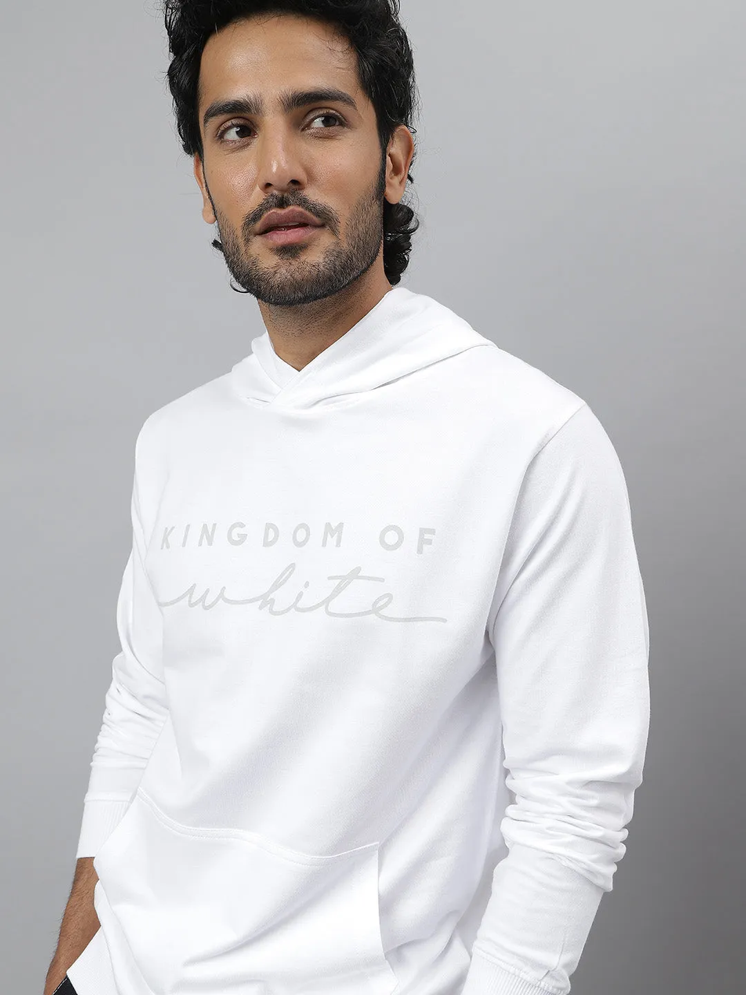 Pure Cotton Logo Print White Hoodie - Snooze