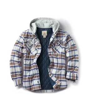 Quilted Lined Flannel Hooded Shirt Jacket [HOK720]