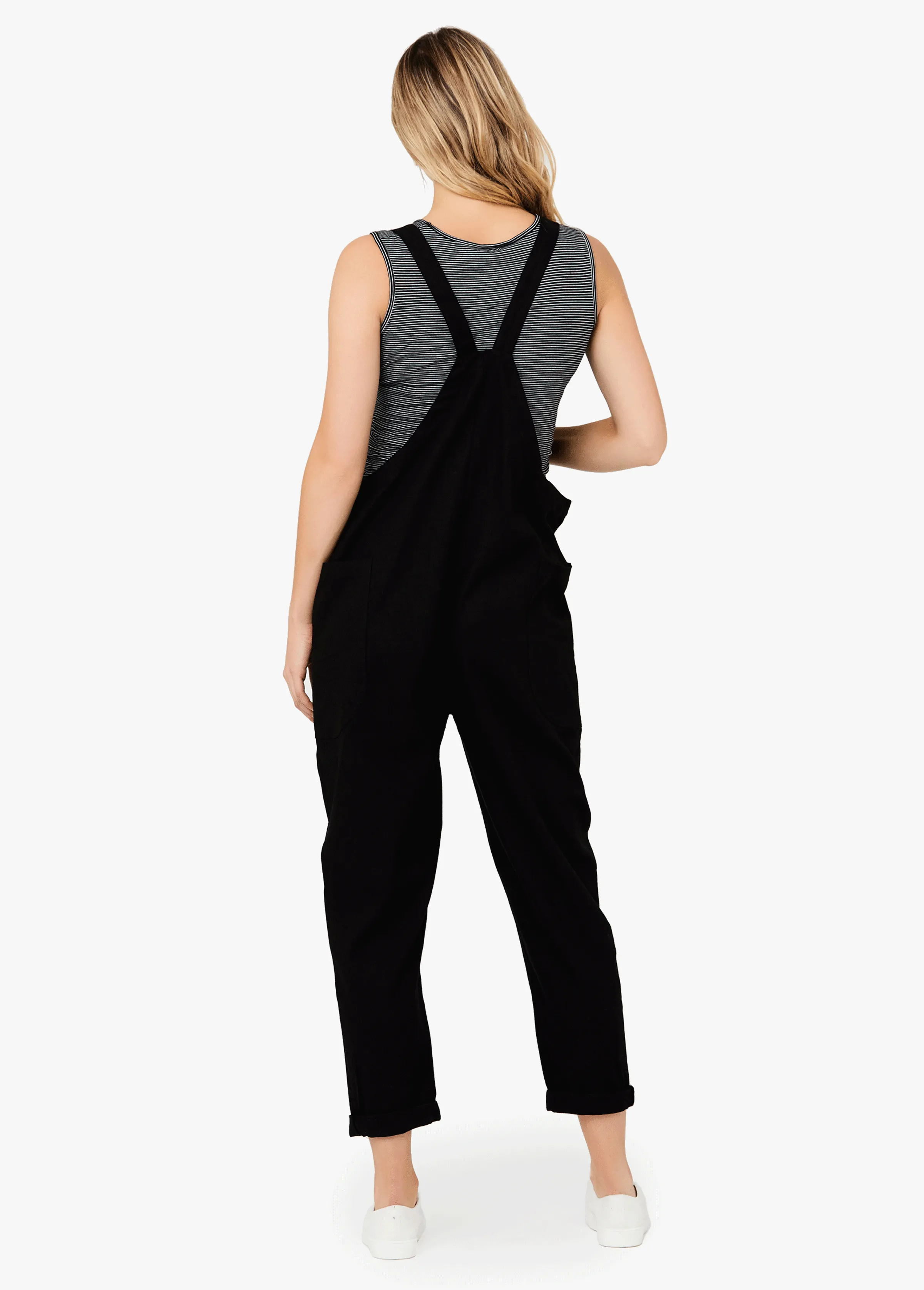 Ripe Maternity Poppy Lightweight Linen Black Jumpsuit