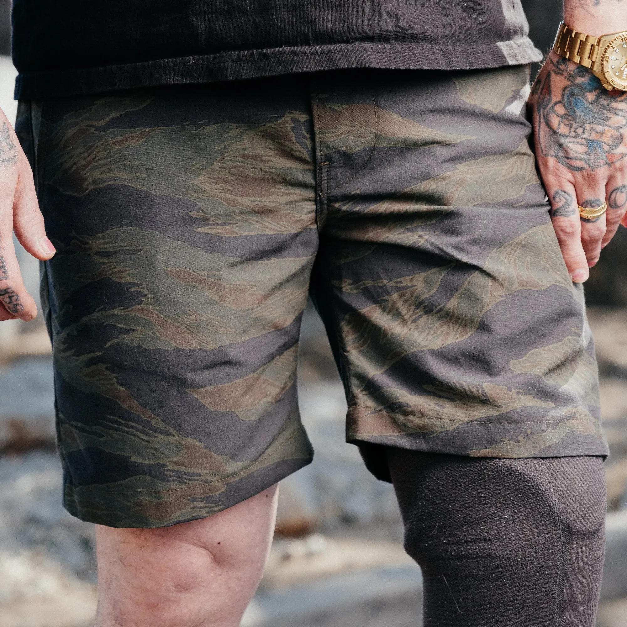 Rogue Territory Fatigue Shorts Tiger Camo Green FINAL SALE