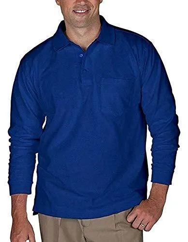 Romano nx Men's 100% Cotton Long Sleeve Regular Fit Polo T-Shirt