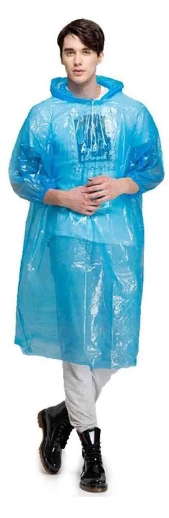 Romano nx PVC Waterproof Reusable Rain Ponchos Raincoat Rainwear Hooded Camping