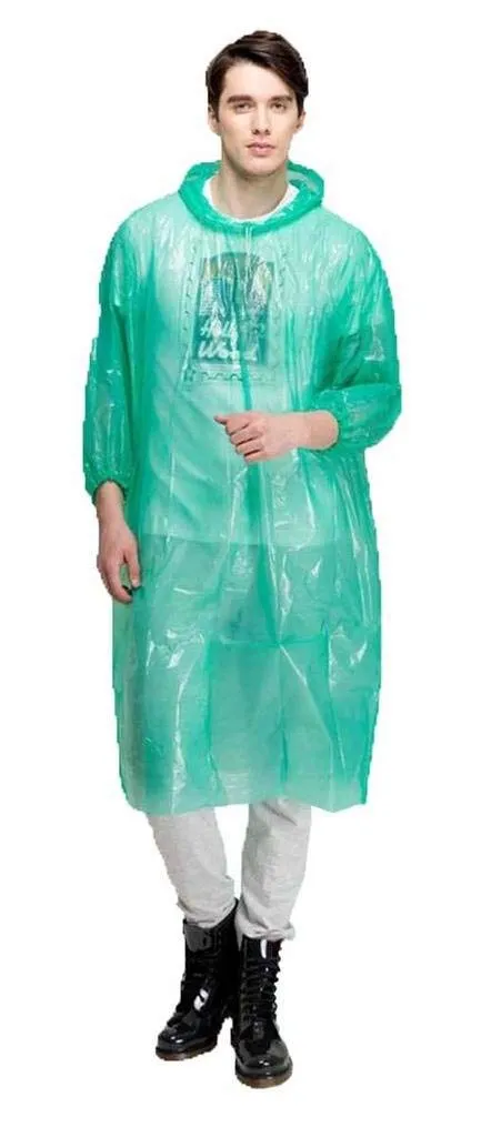 Romano nx PVC Waterproof Reusable Rain Ponchos Raincoat Rainwear Hooded Camping