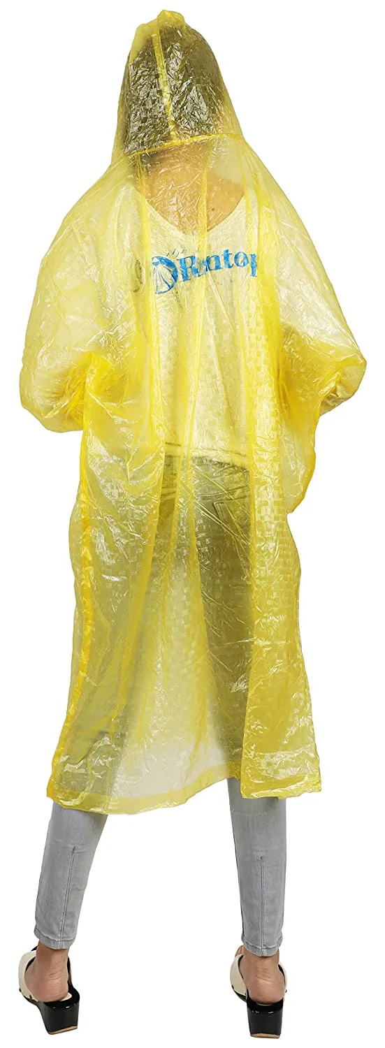 Romano nx PVC Waterproof Reusable Rain Ponchos Raincoat Rainwear Hooded Camping