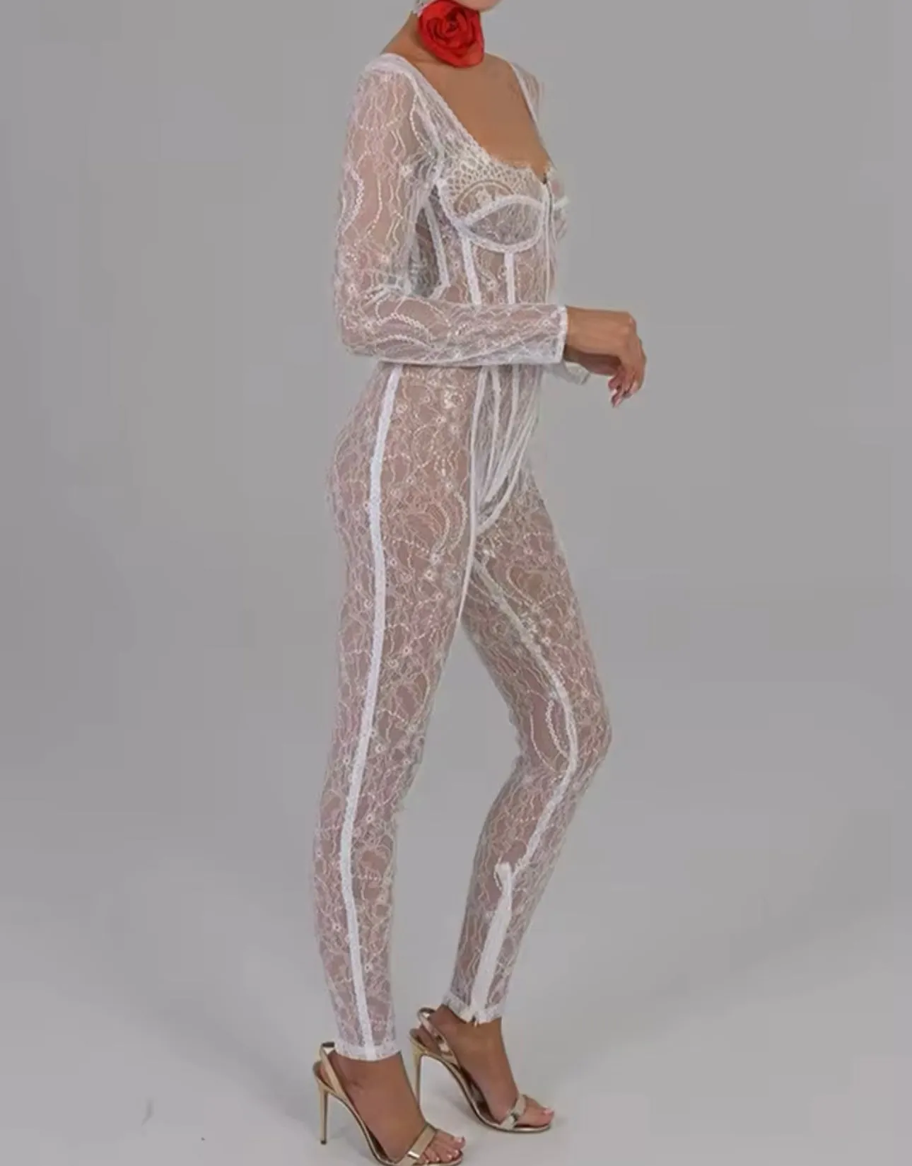 Ruby Lace Sheer Jumpsuit