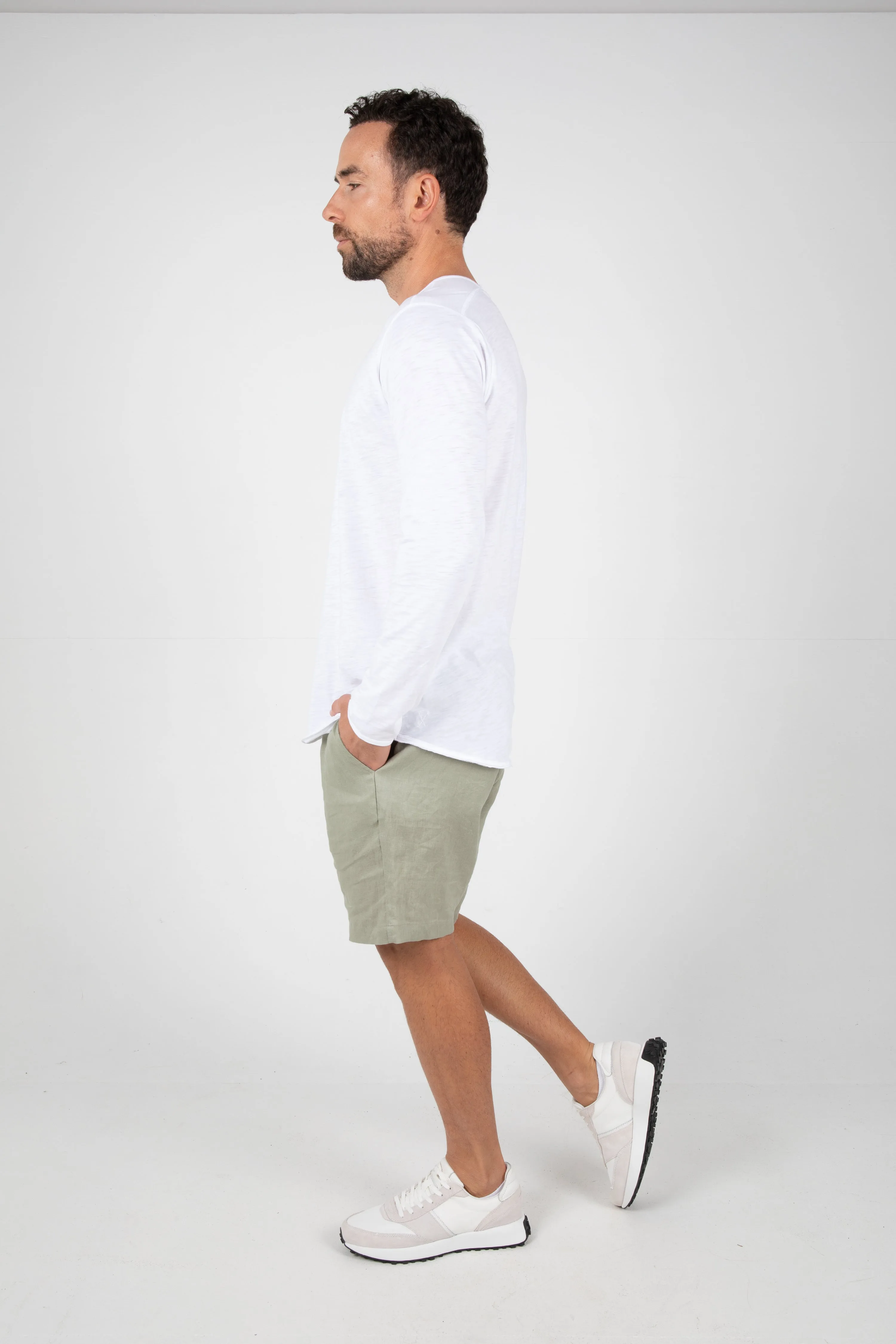 RUFOLO LINEN SHORT - SAGE