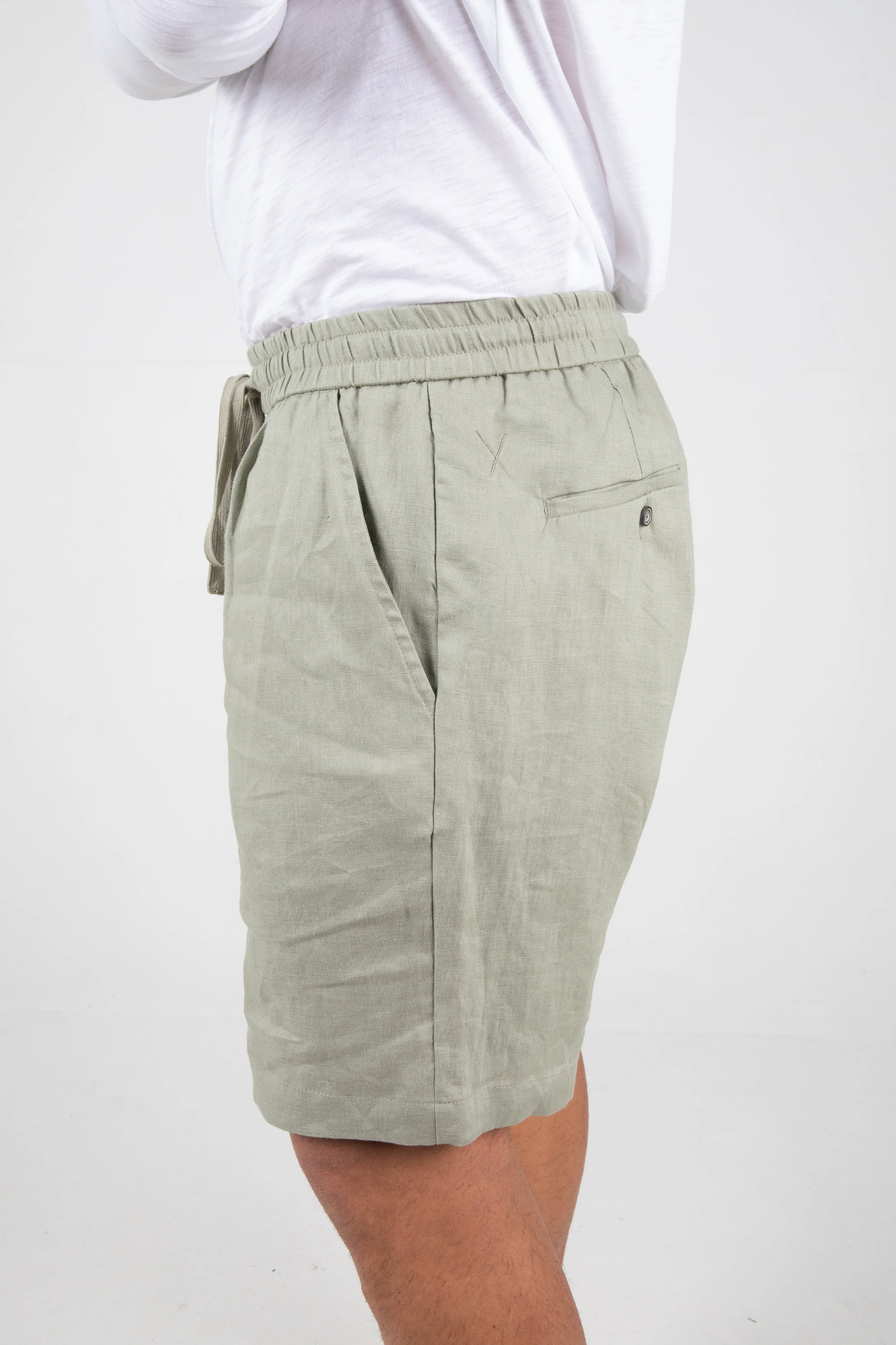 RUFOLO LINEN SHORT - SAGE