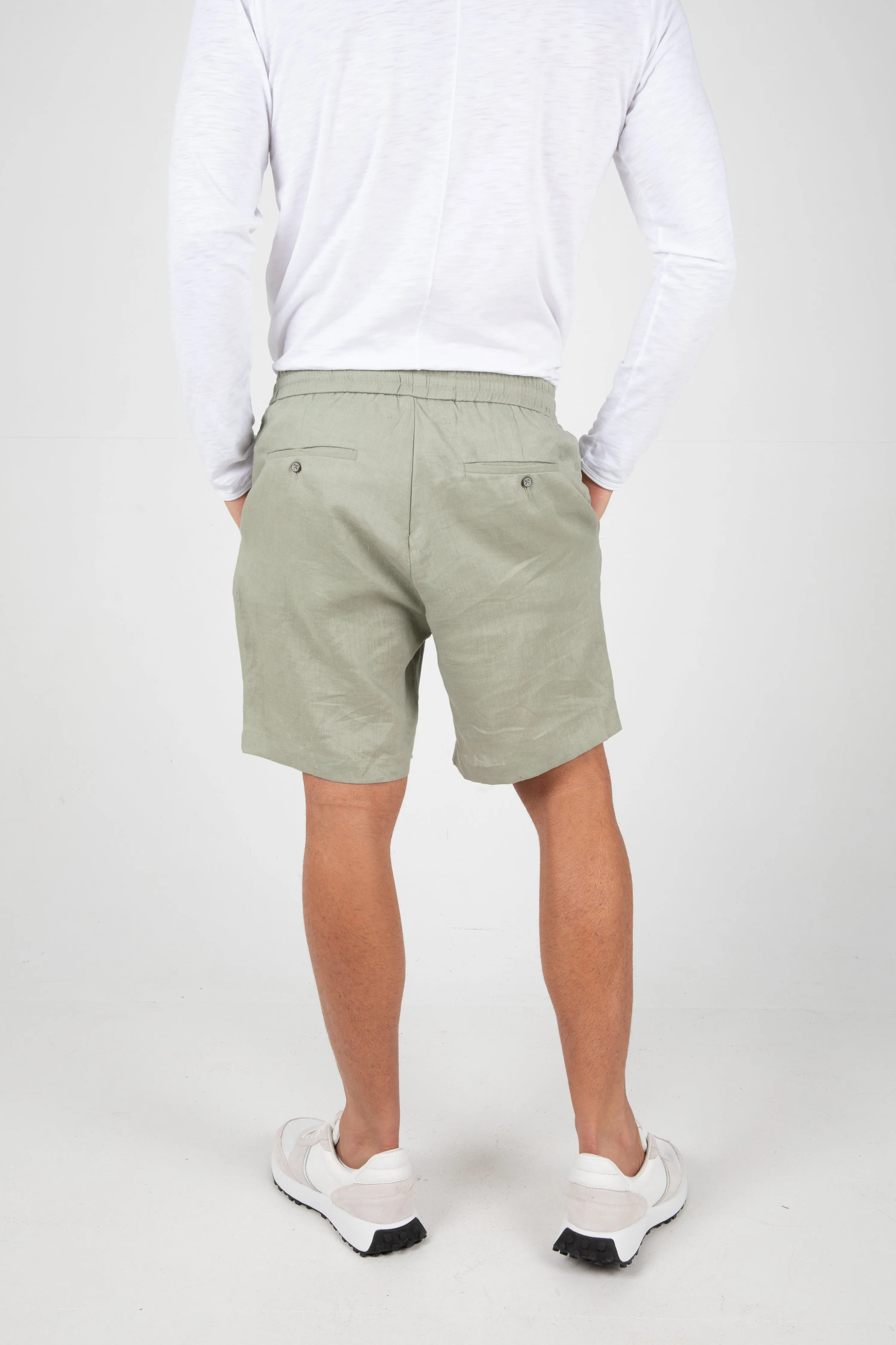 RUFOLO LINEN SHORT - SAGE