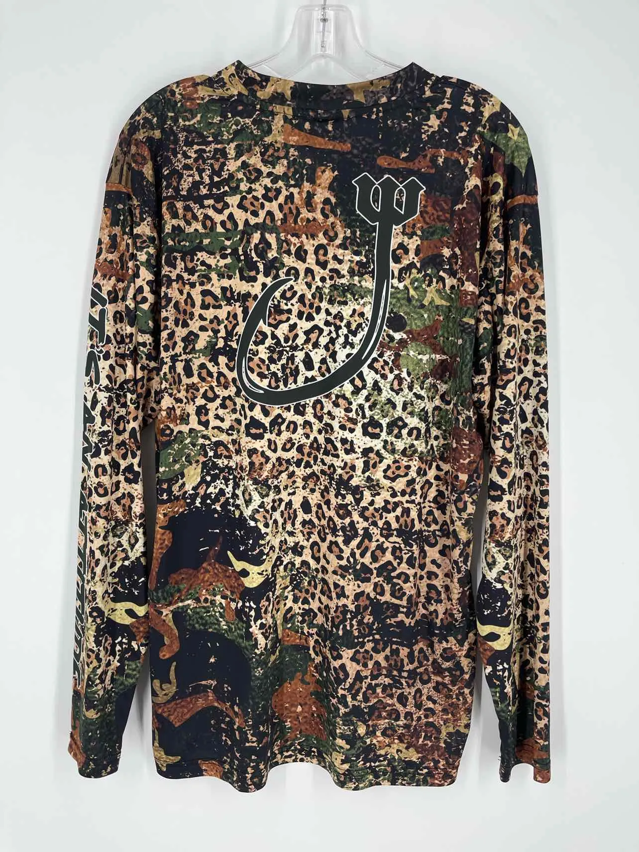 Size XL Br/Bk/Gr Camouflage Animal Print Activewear Top-Long Sleeve