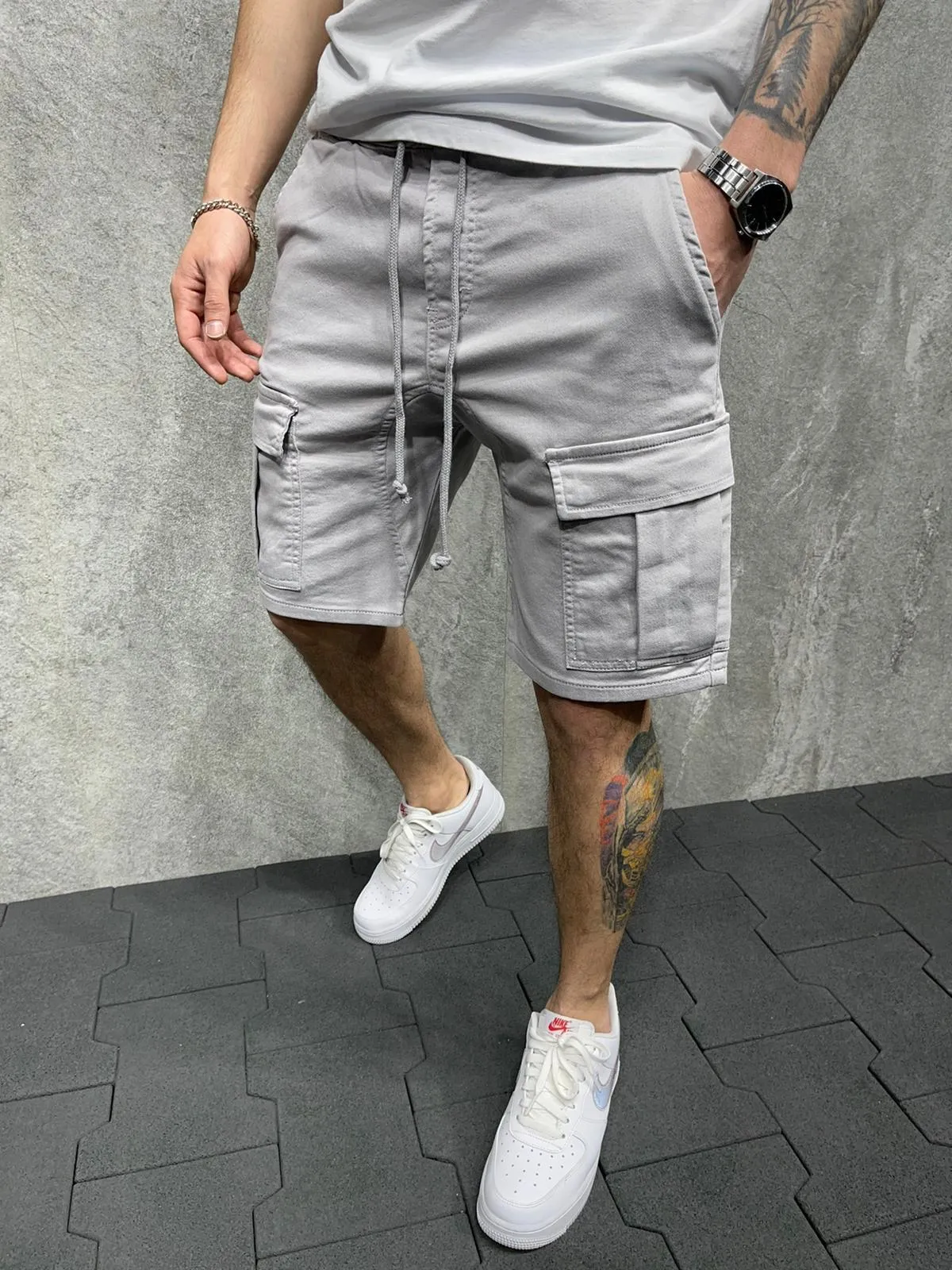 Sneakerjeans Grey Cargo Short AD111