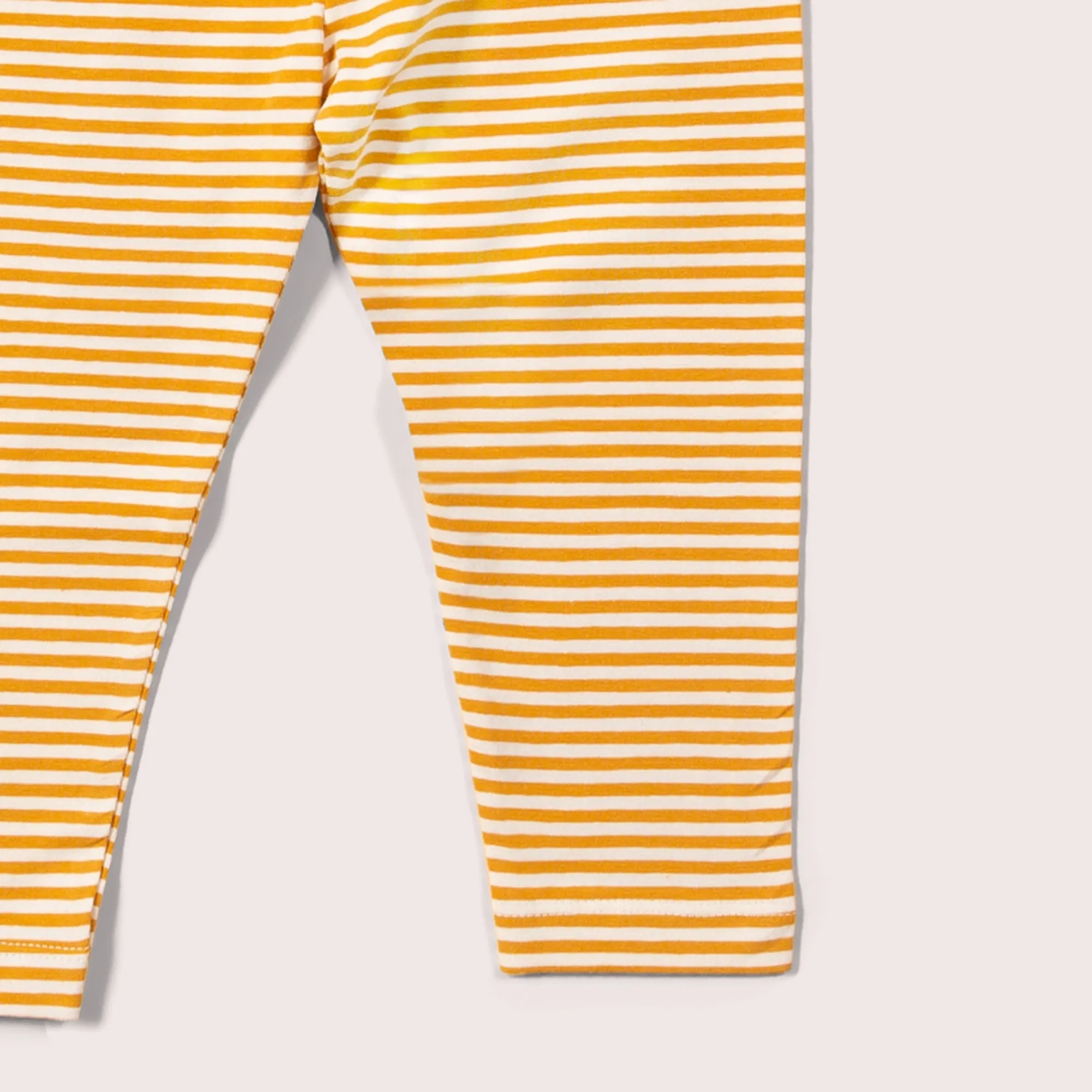 Soft Gold Striped Slim Leggings