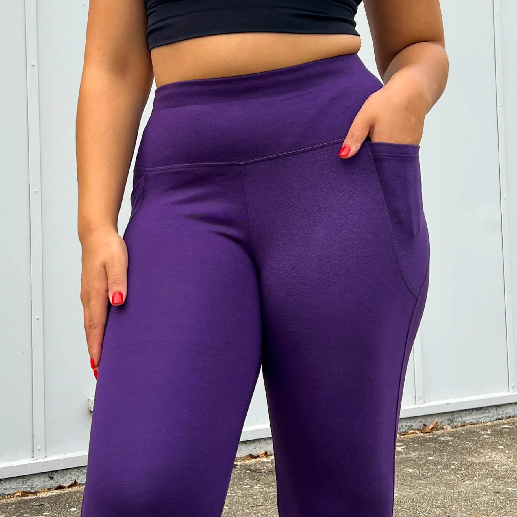 Squat-sichere Leggings in voller Länge - Suffragette Purple