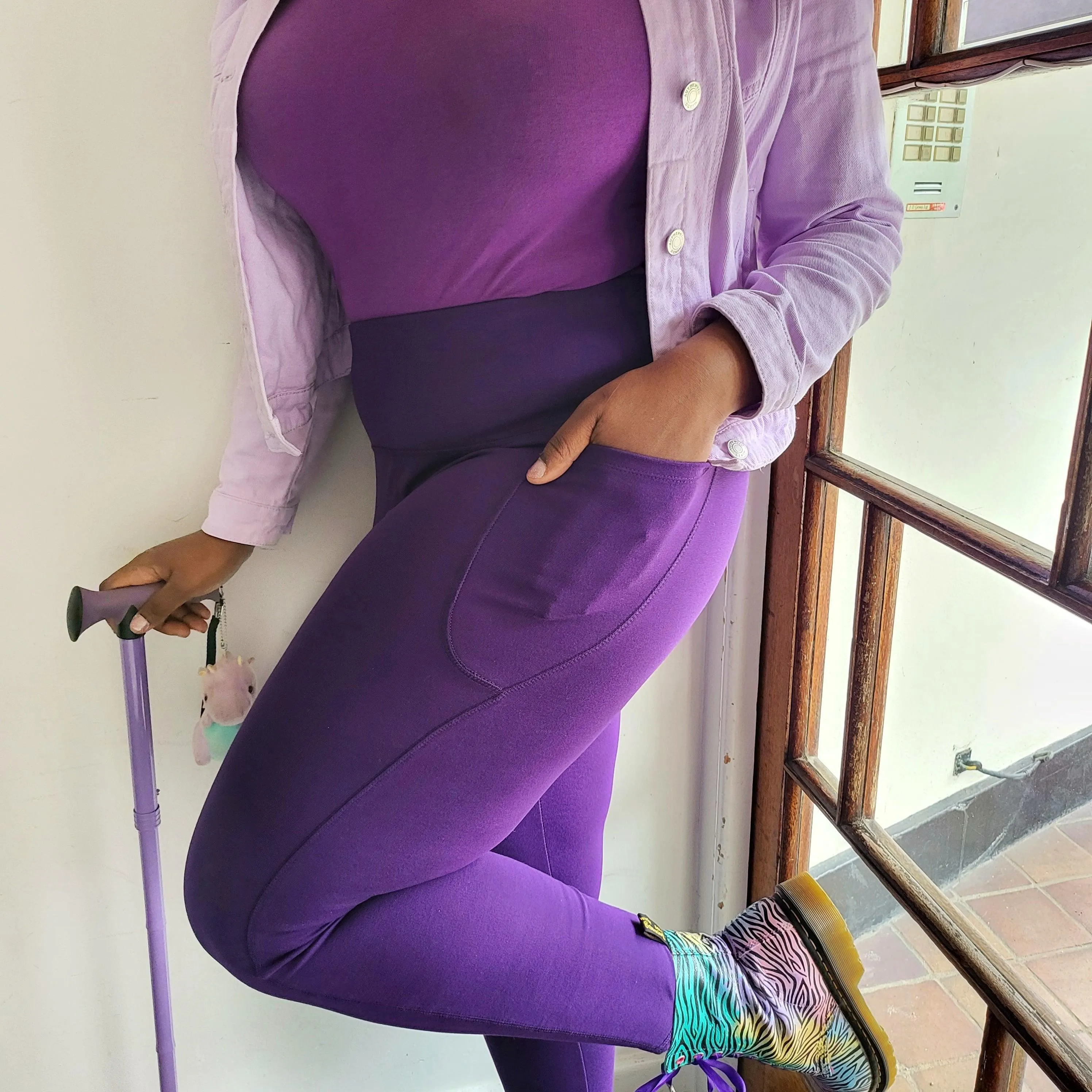 Squat-sichere Leggings in voller Länge - Suffragette Purple