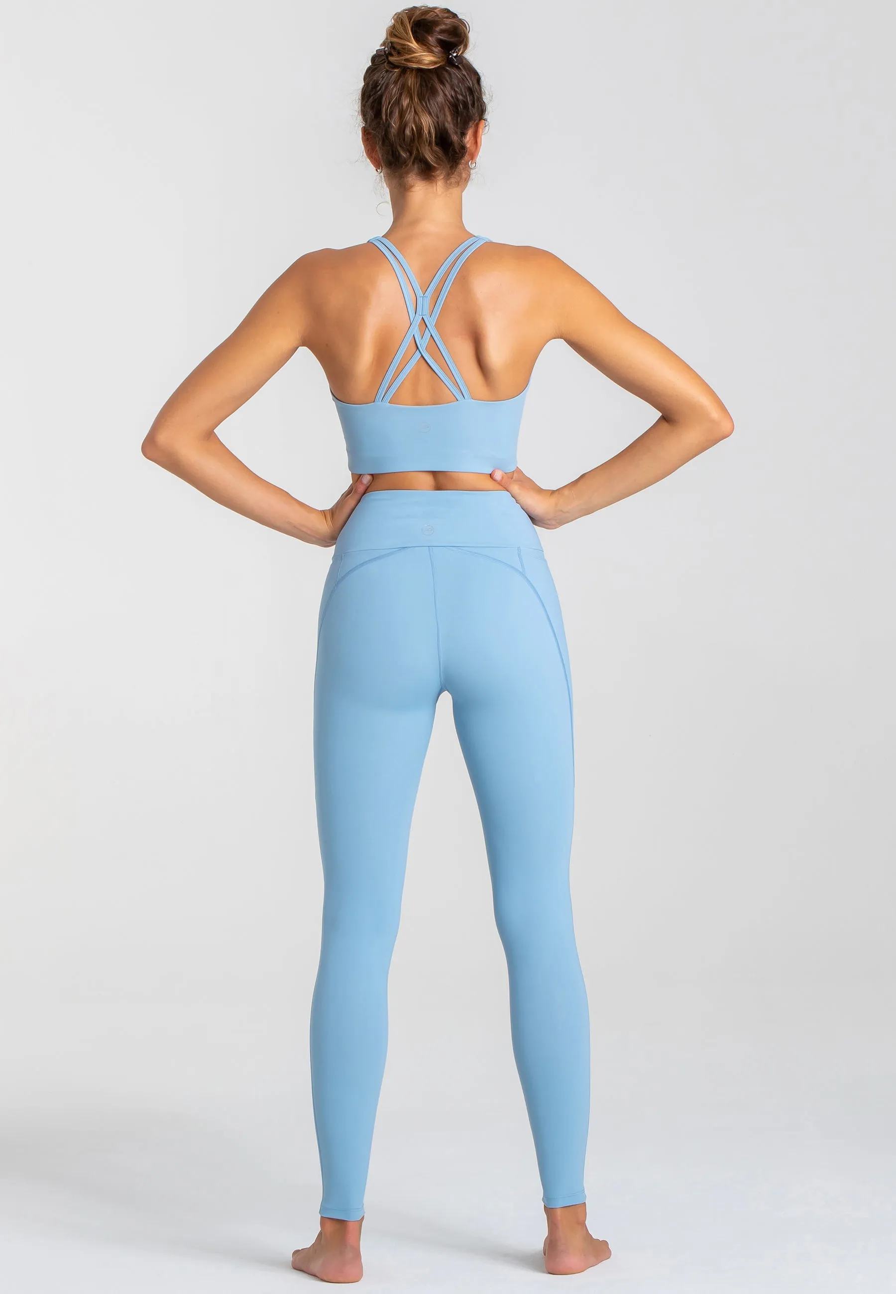 Stretch Leggings mit hohem Bund - Dusty Baby Blue