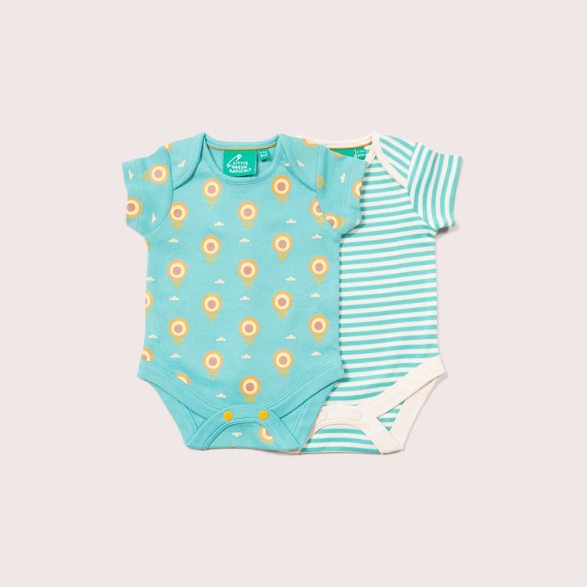 Sunflowers Organic Baby Bodysuit Set - 2 Pack