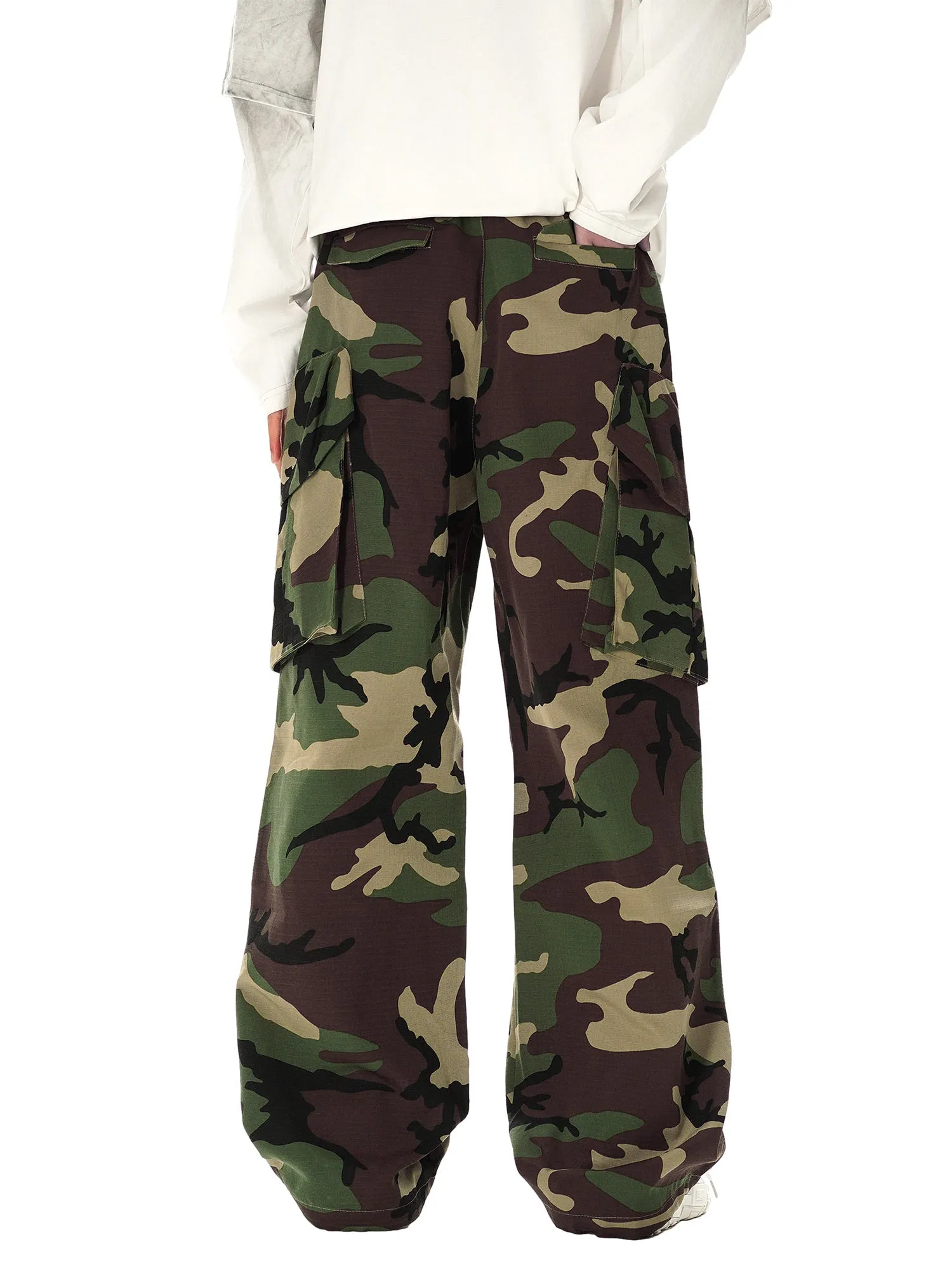 Thesupermade High Street Badge Camouflage Multi-Pocket Pants