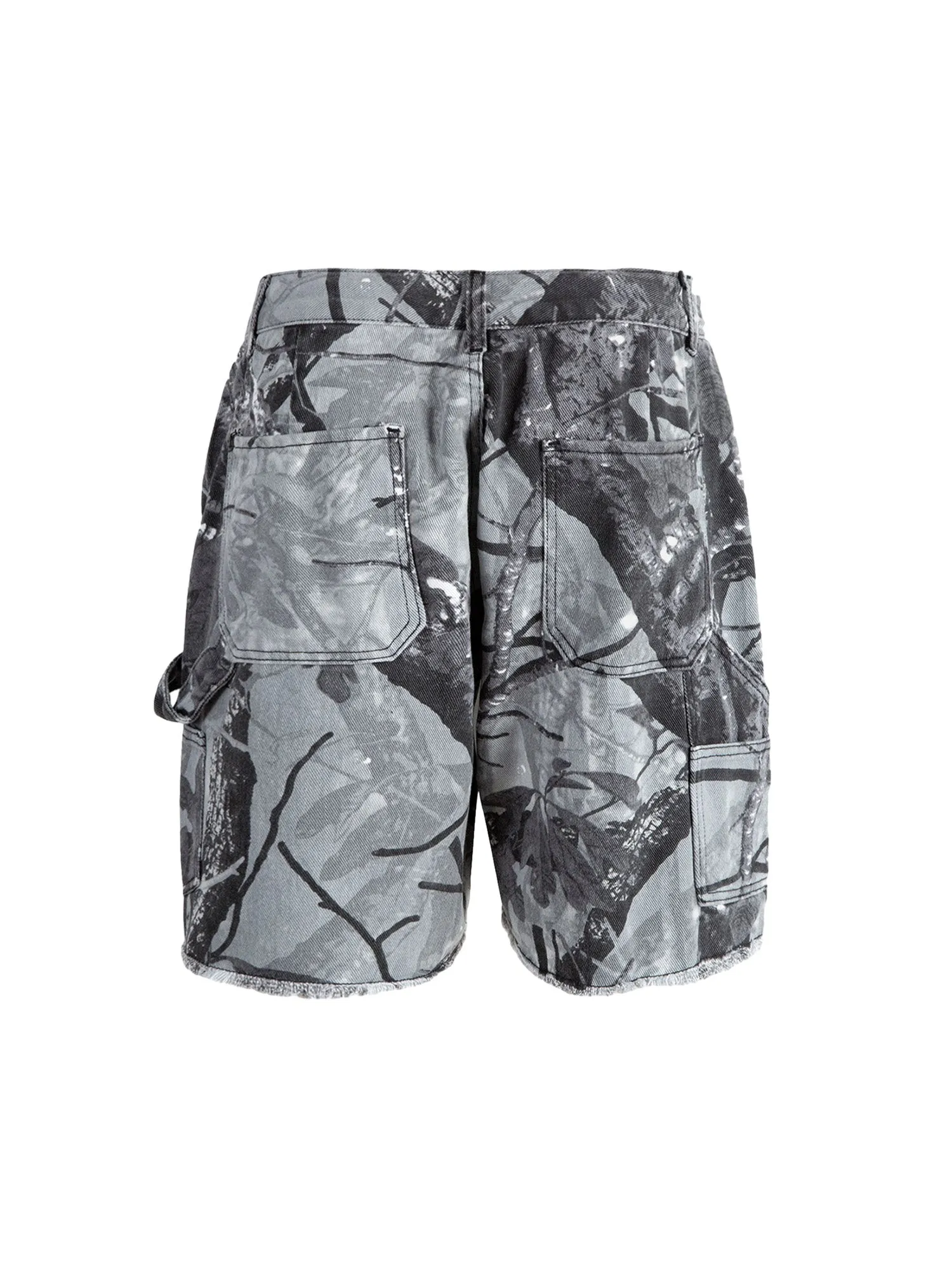 Thesupermade Retro Distressed Camouflage Workwear Hip-Hop Shorts