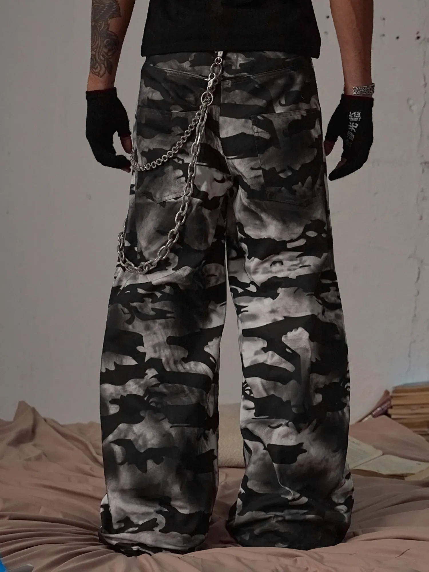 Thesupermade Tie-Dye Baggy Snow Camouflage Pants - 2109