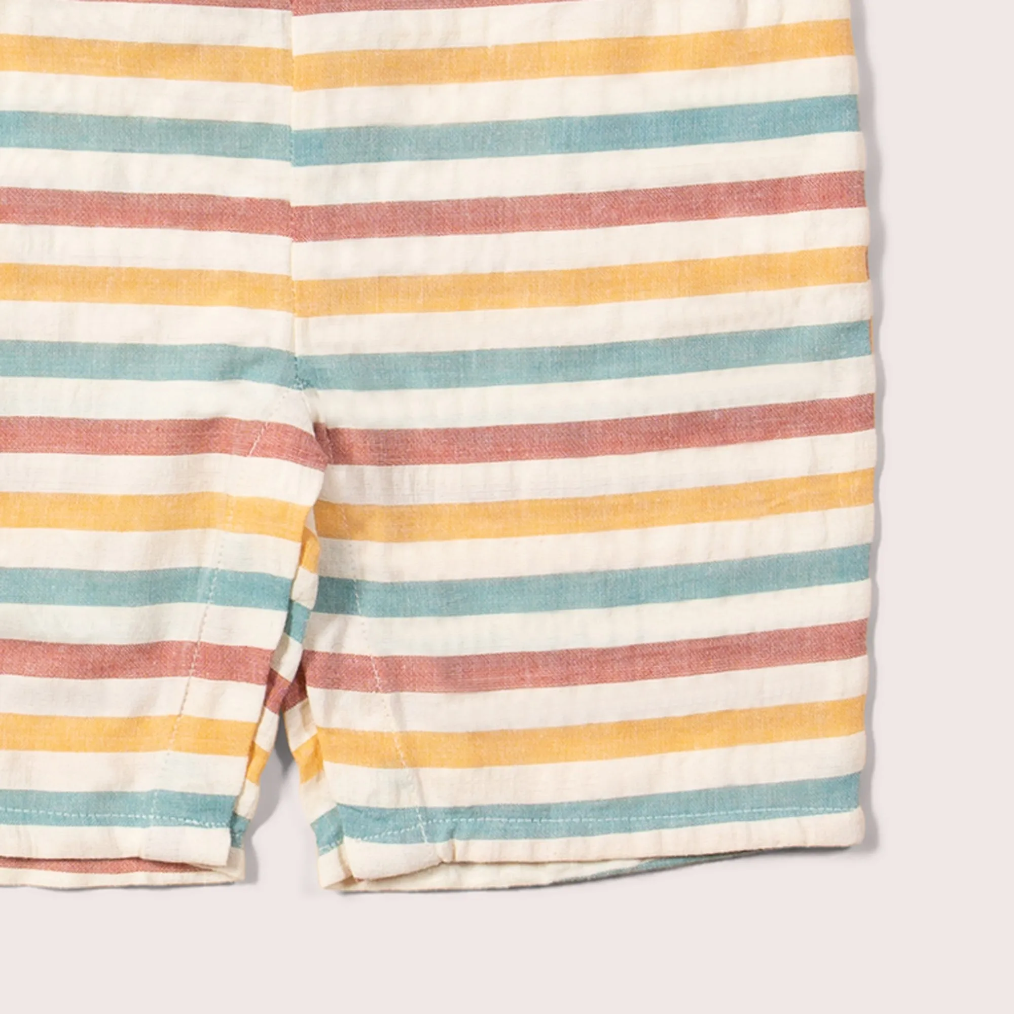 Walnut Striped Seersucker Dungaree Shorts