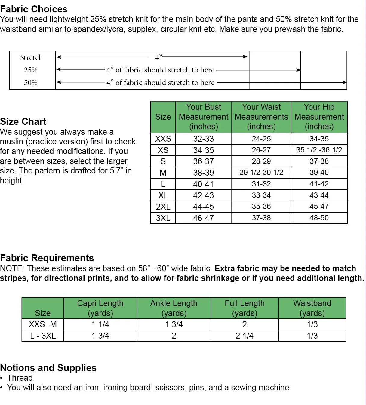 Warrior Pants PDF Sewing Pattern XXS - 3XL