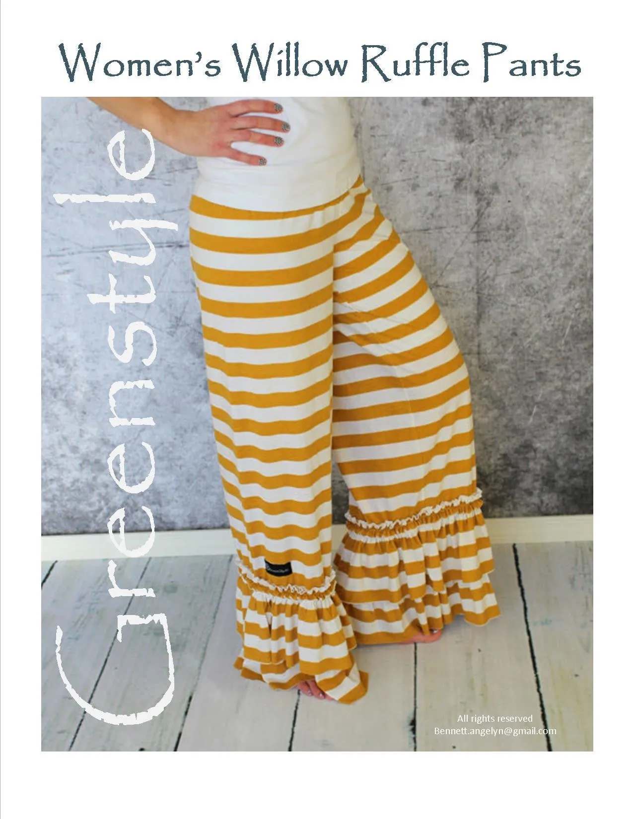 Willow Ruffle Pant Sewing PDF Pattern Sizes B - M