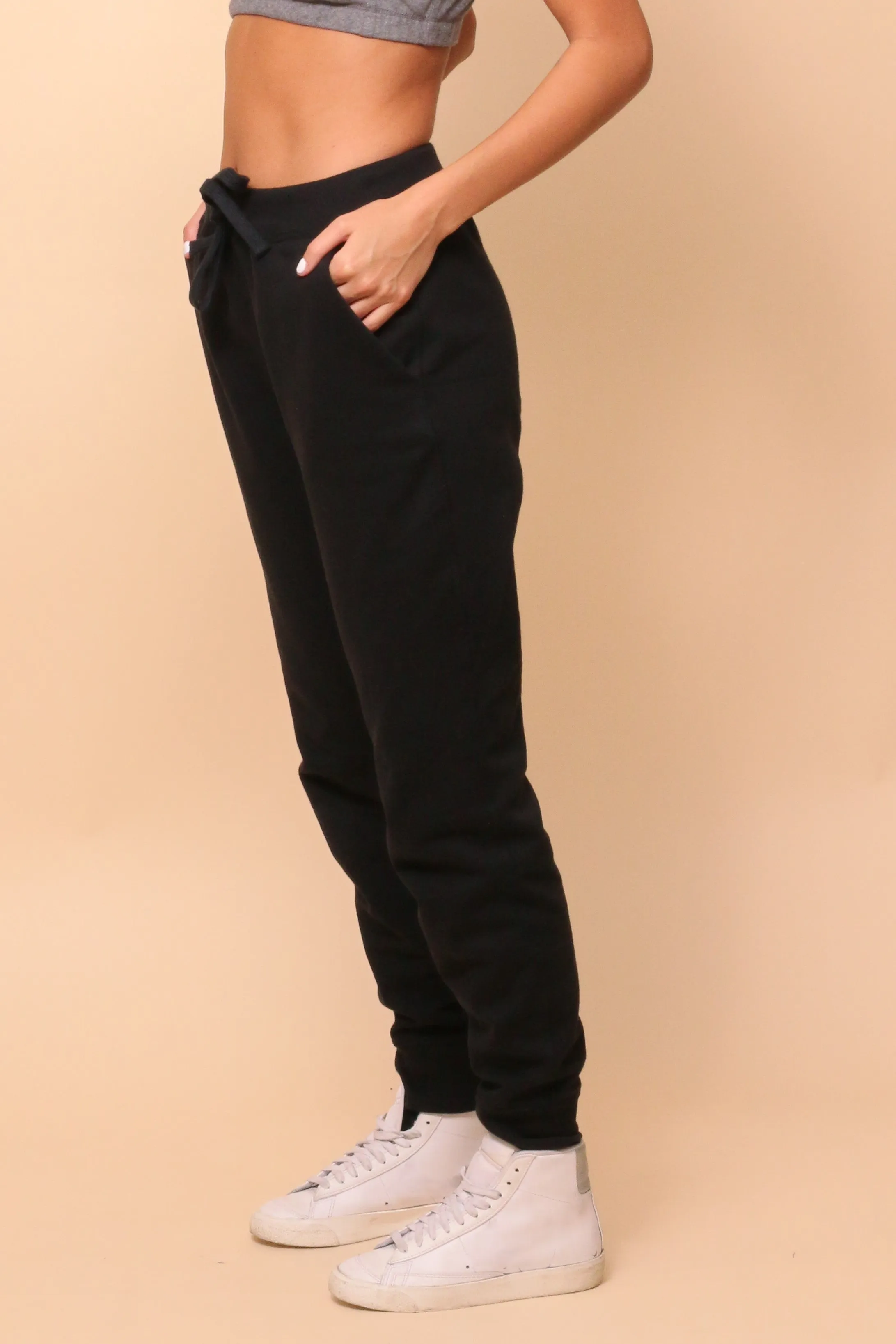 Women's Allergy-Free French Terry Elasticized Jogger Sweatpants with Drawstrings