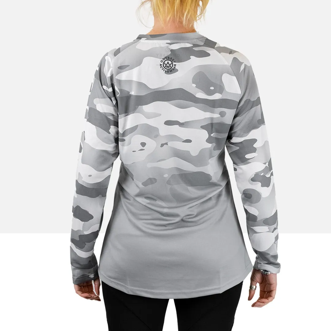 Women’s Arctic Camo Long Sleeve MTB Jersey