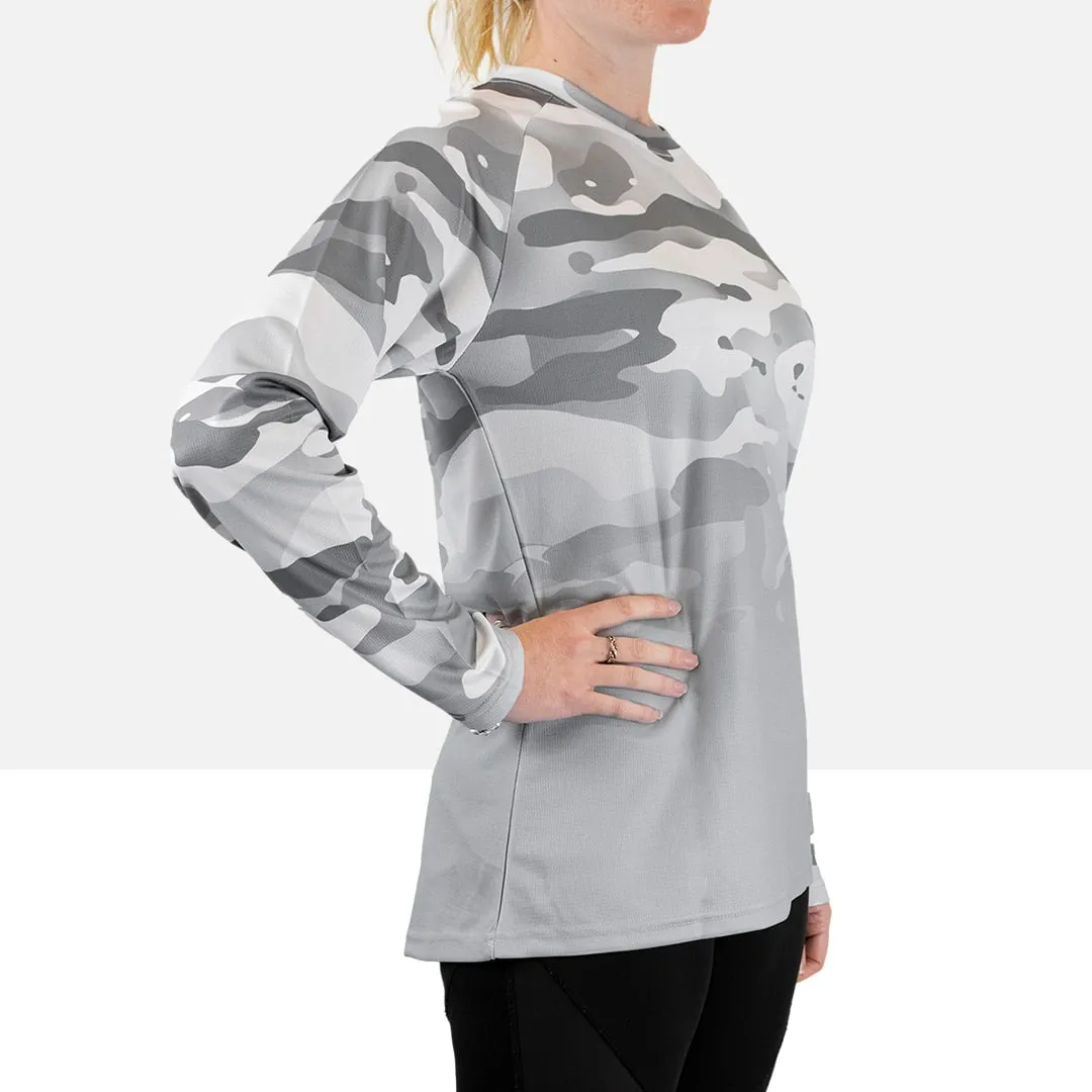 Women’s Arctic Camo Long Sleeve MTB Jersey