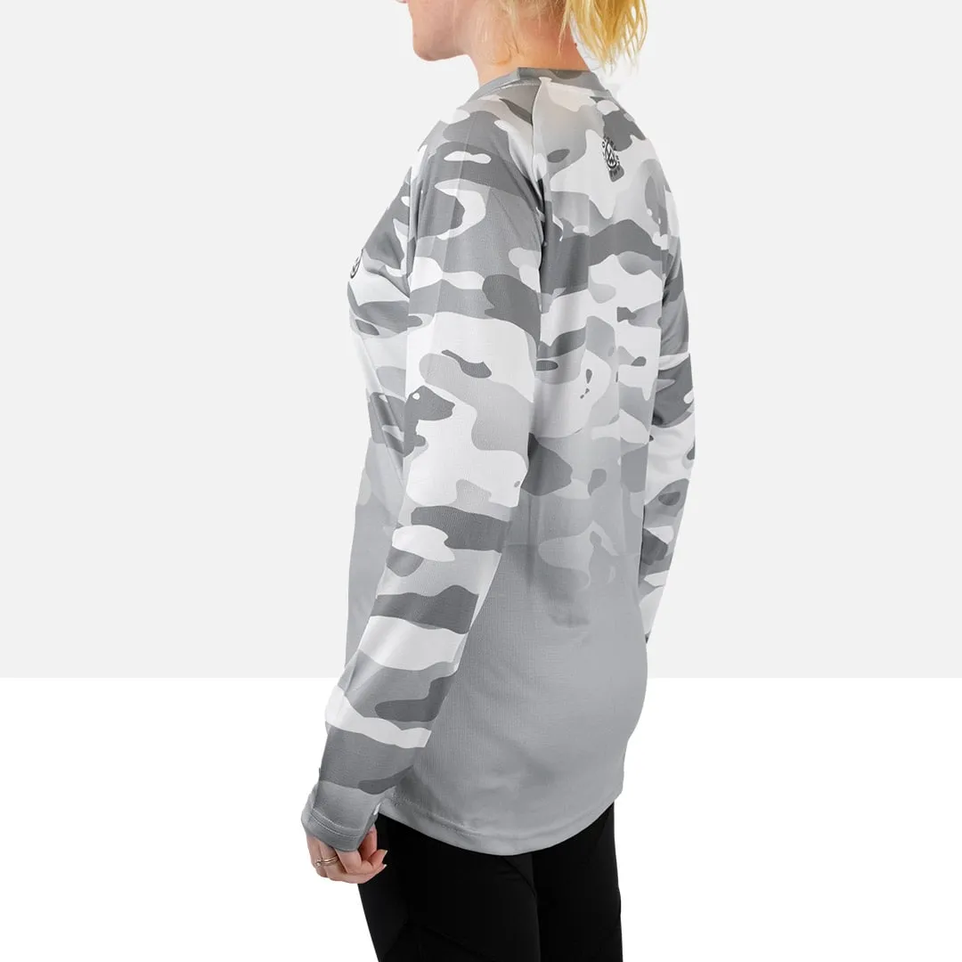 Women’s Arctic Camo Long Sleeve MTB Jersey