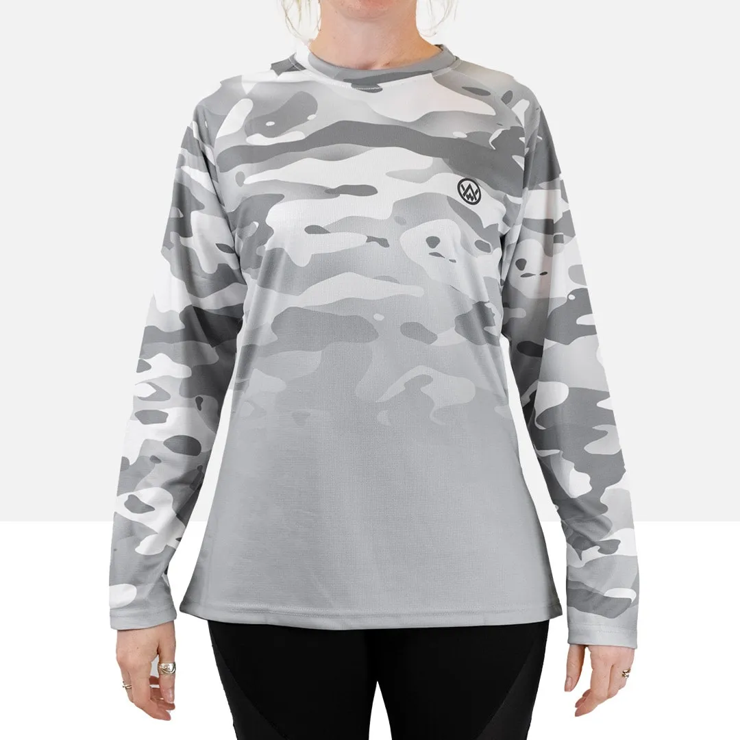 Women’s Arctic Camo Long Sleeve MTB Jersey