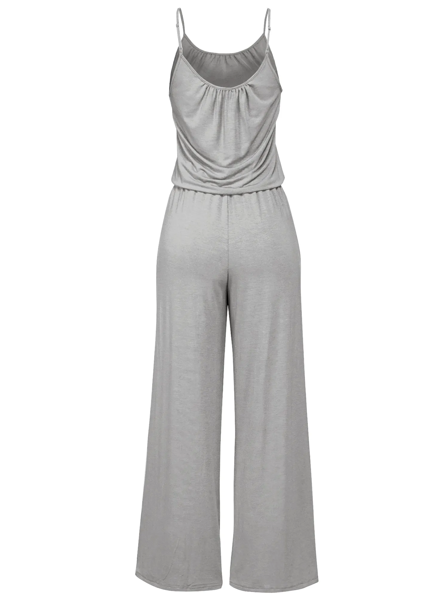 Women's Casual Spaghetti Strap Jumpsuit Romper Wide Leg (FWR1034)