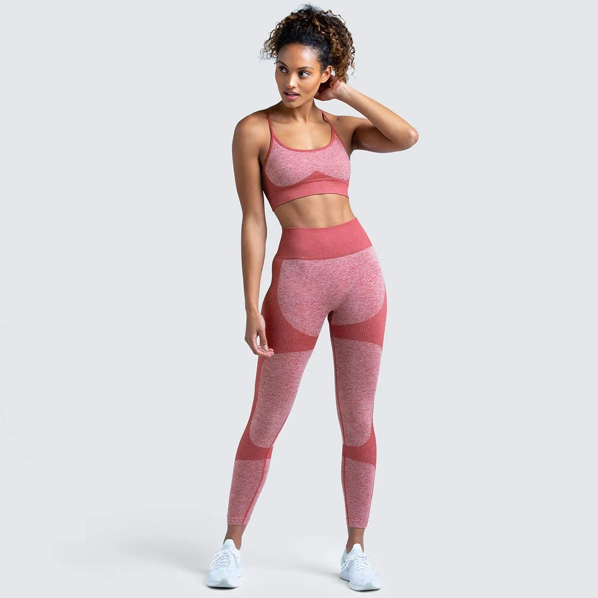 Womens Fitness Leggings - Seamless Workout Gym Sports Yoga Sets