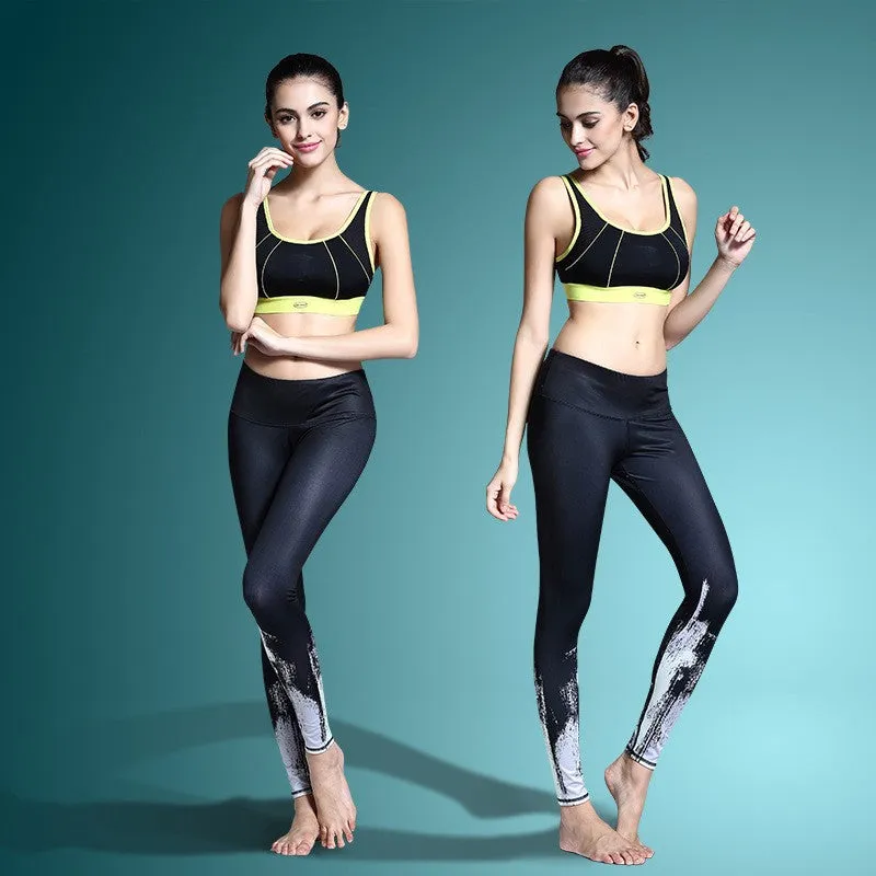 Women's Multi-Colored Printed Stretch Sports Leggings